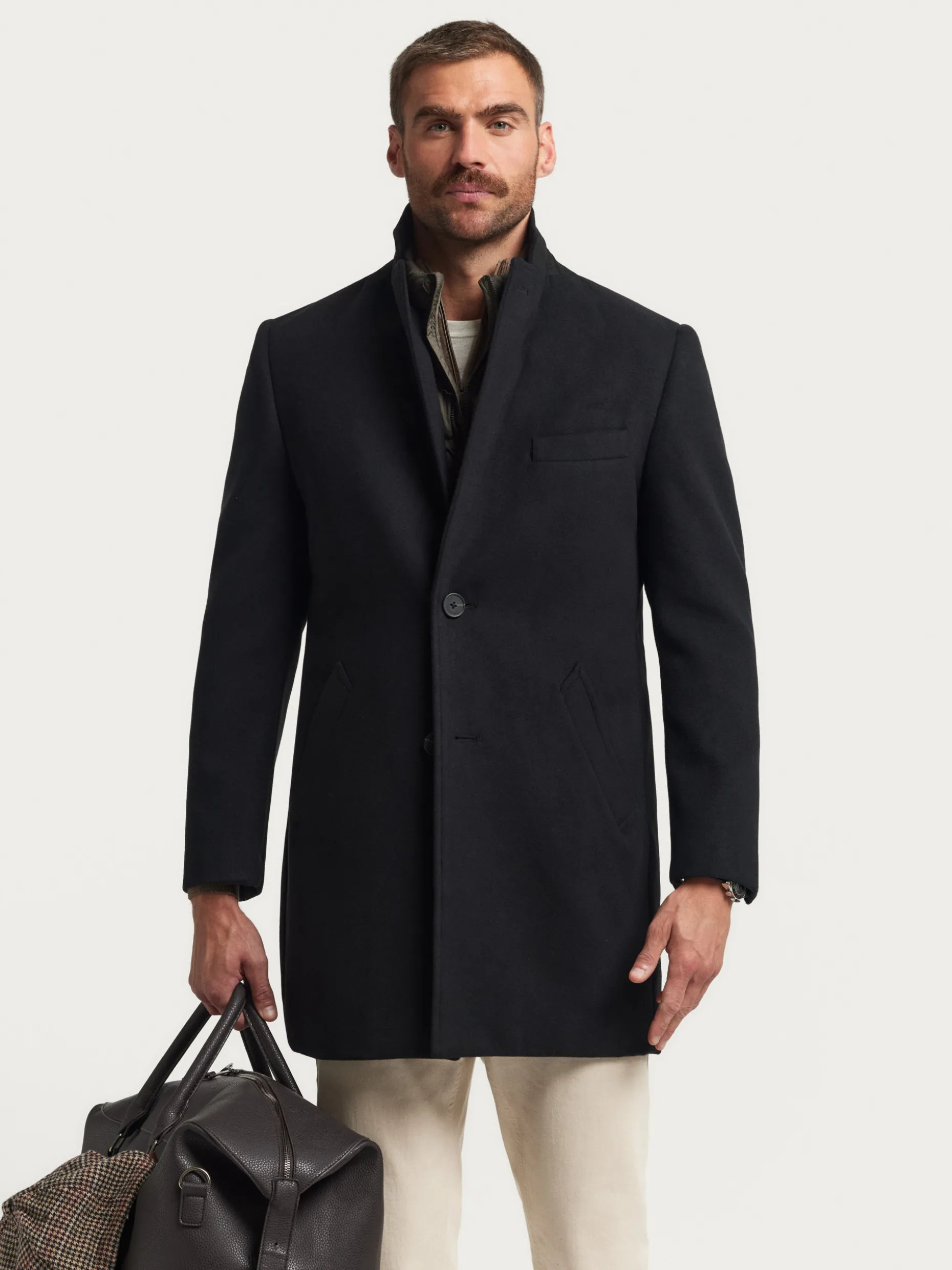 Cappotto Moon | Giaccone Invernale Alvaro Moreno Collectione - Design Avanguardista in Lana Merino Sostenibile, Nero Antracite Edizione Inverno 2024