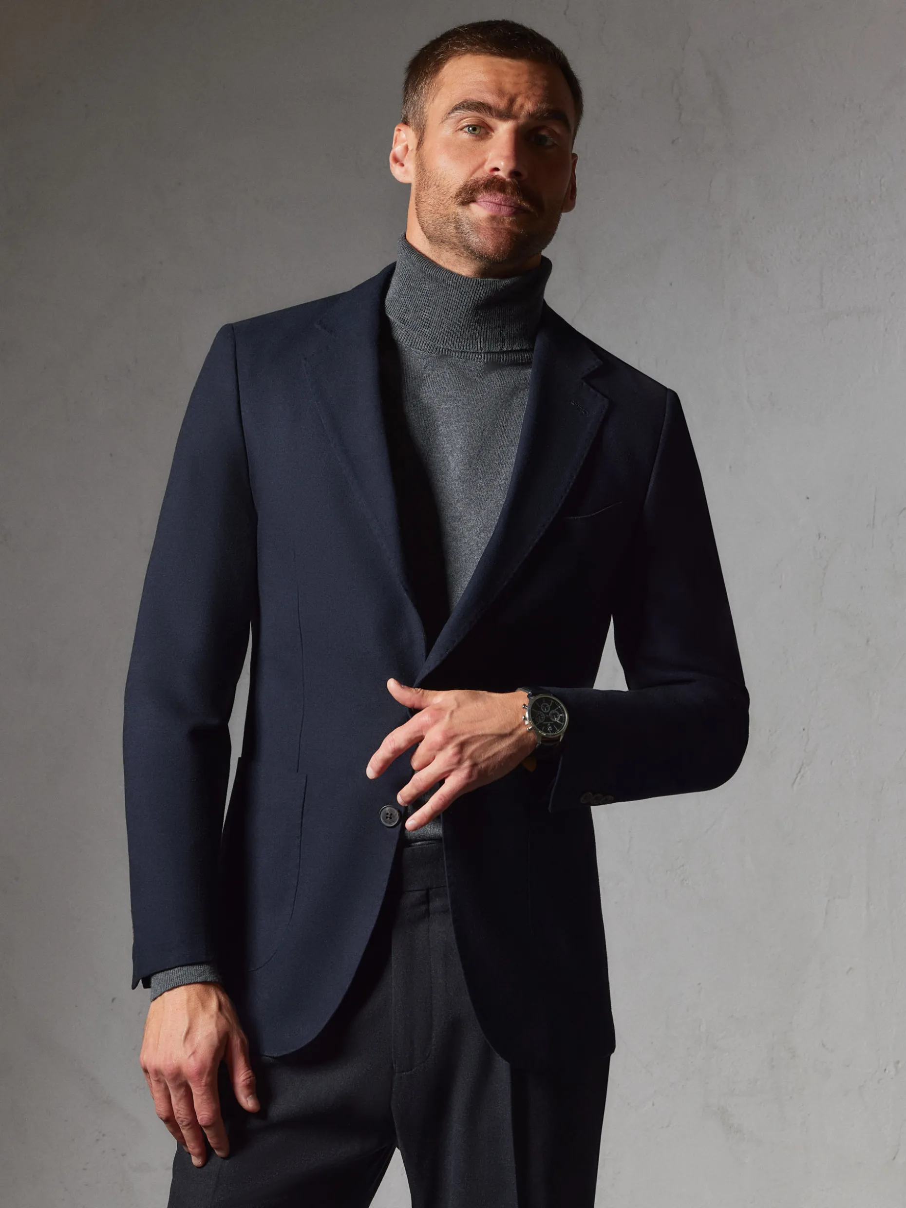Giacca essenziale in twill lavorato - Linea classica Alvaro Moreno

(：，