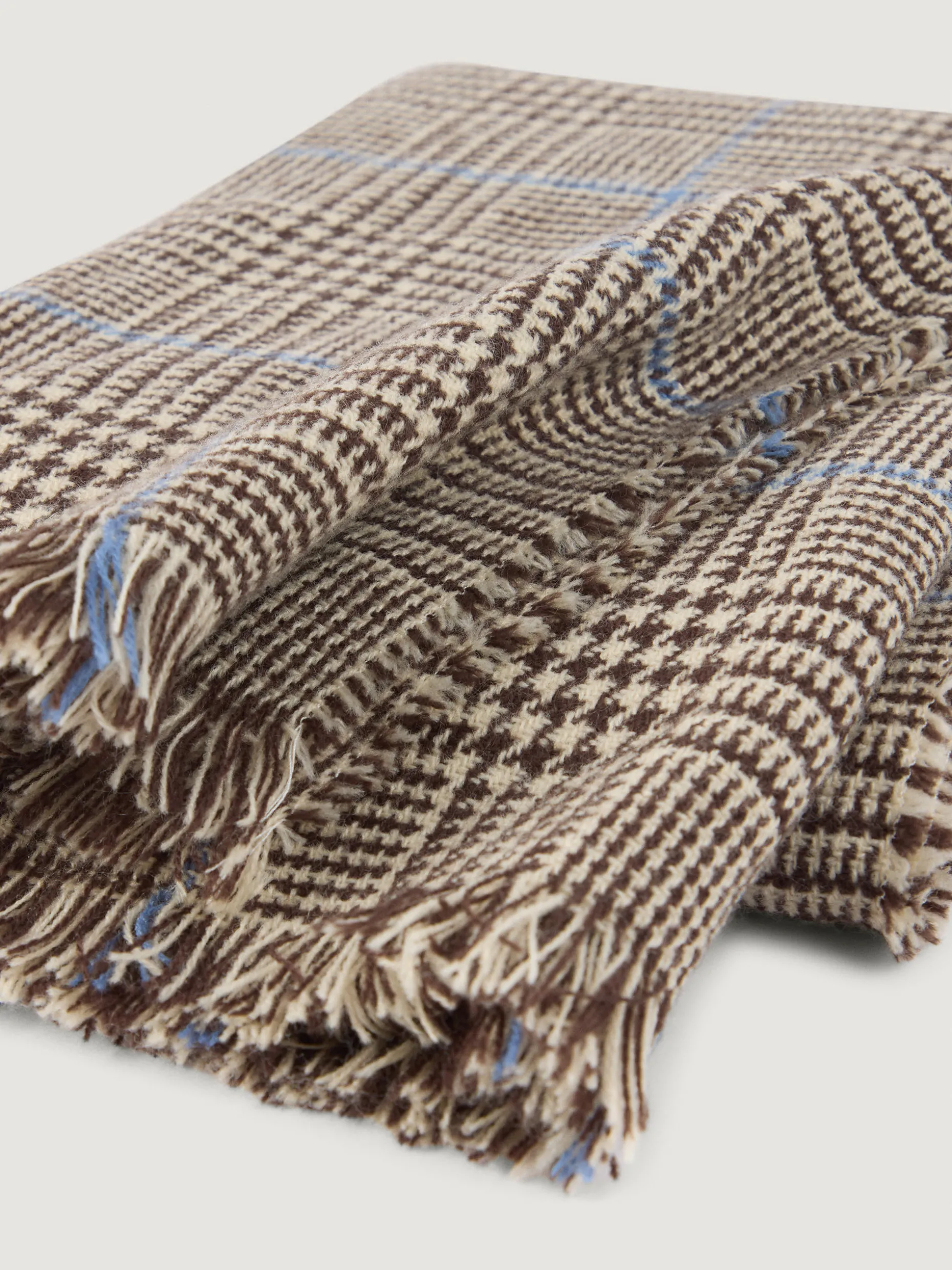 Sciarpa Uomo a Quadri Marrone con Trama Elegante - Design Alvaro Moreno, Morbida per Autunno/Inverno