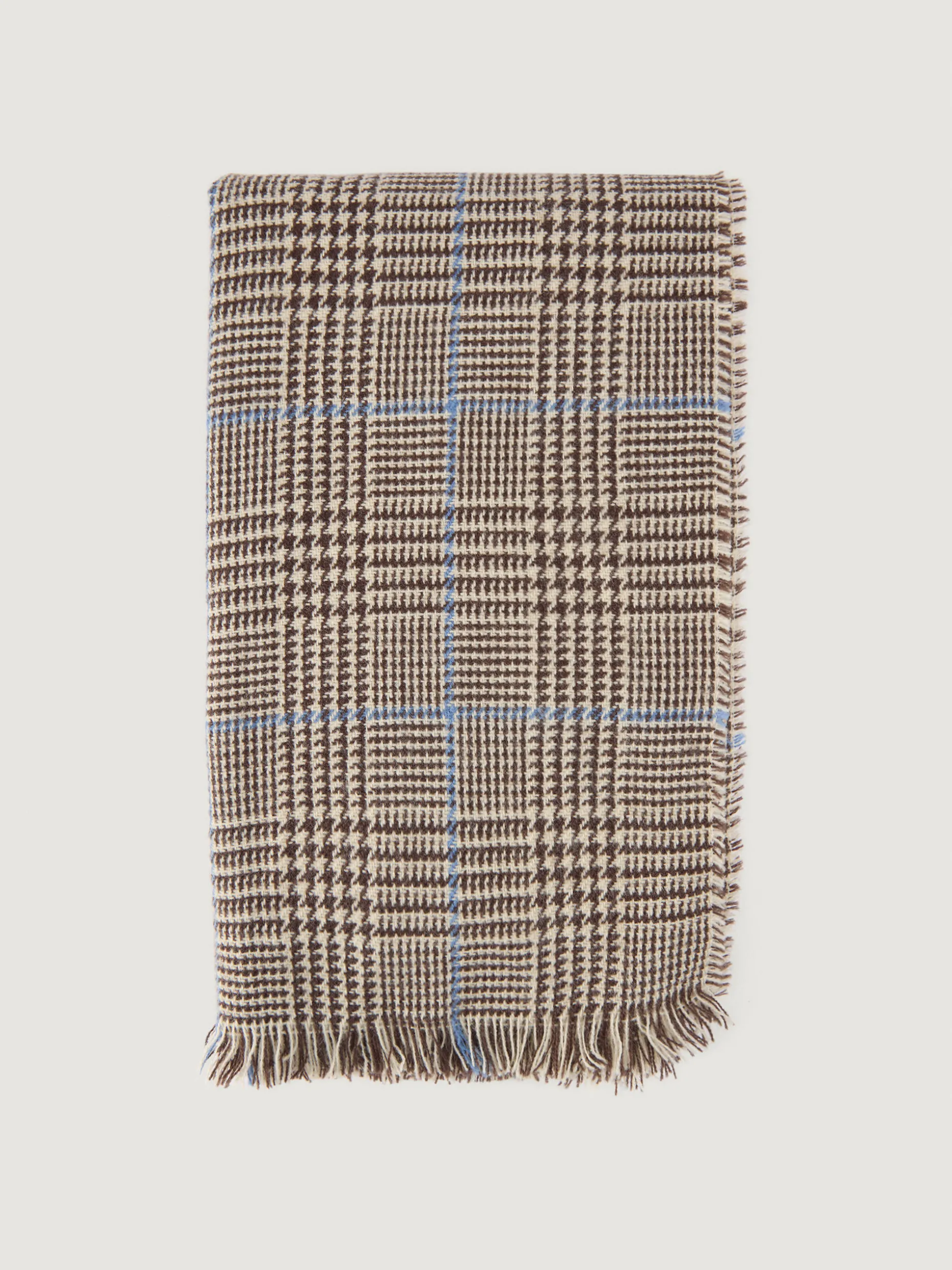 Sciarpa Uomo a Quadri Marrone con Trama Elegante - Design Alvaro Moreno, Morbida per Autunno/Inverno