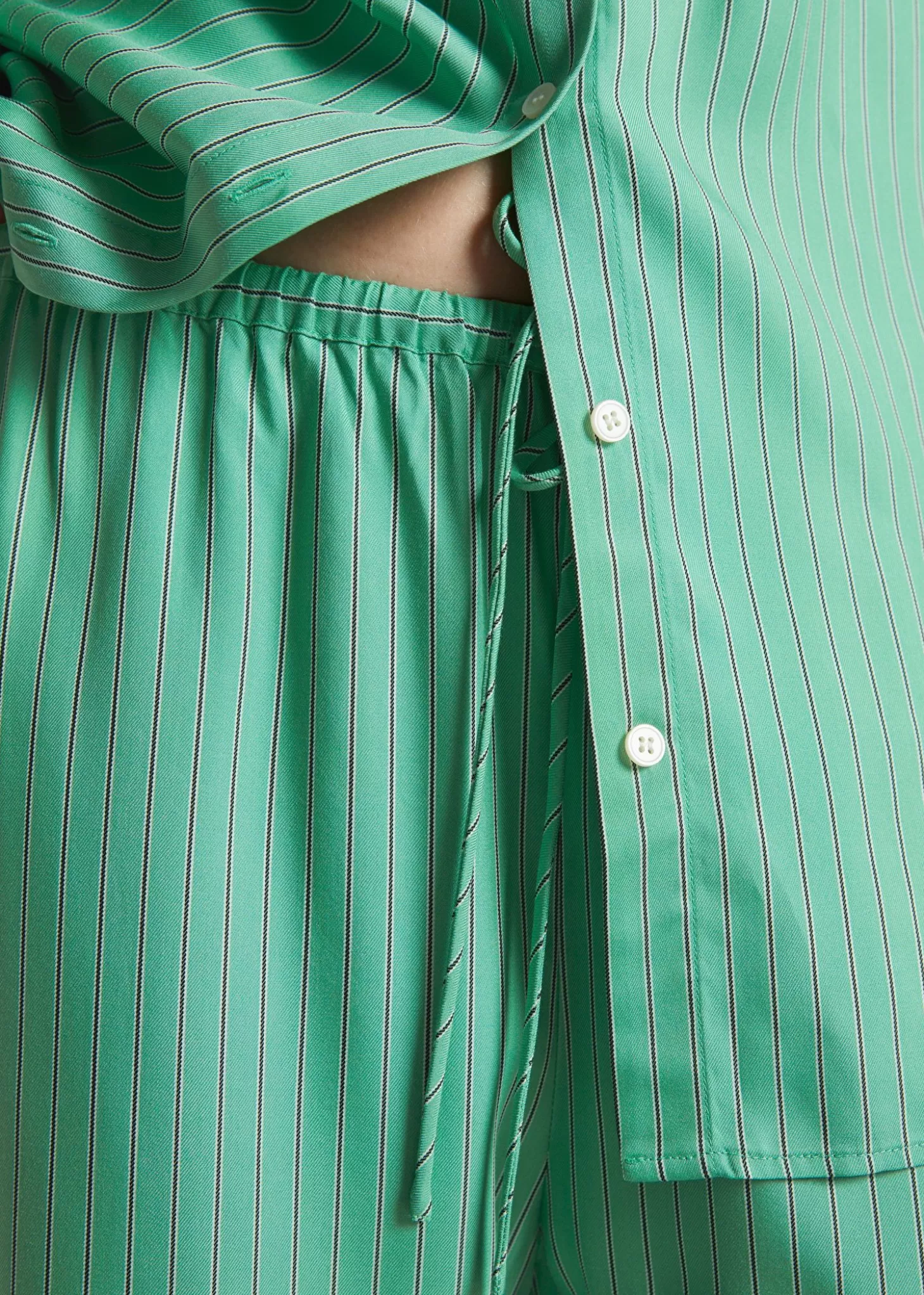 Pantaloni a righe Best & Other Stories con taglio comodo - Verde, Nero e Bianco