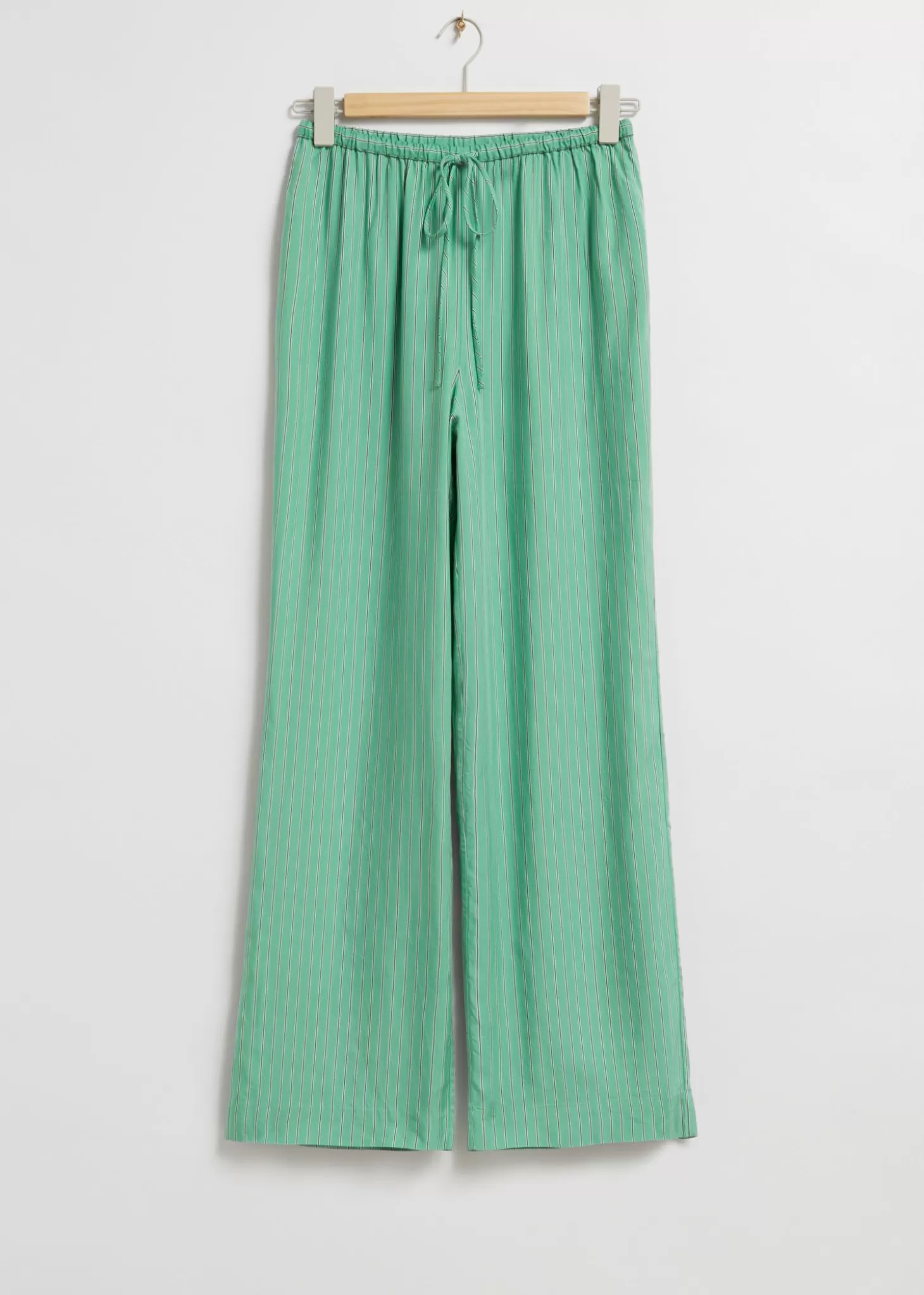 Pantaloni a righe Best & Other Stories con taglio comodo - Verde, Nero e Bianco