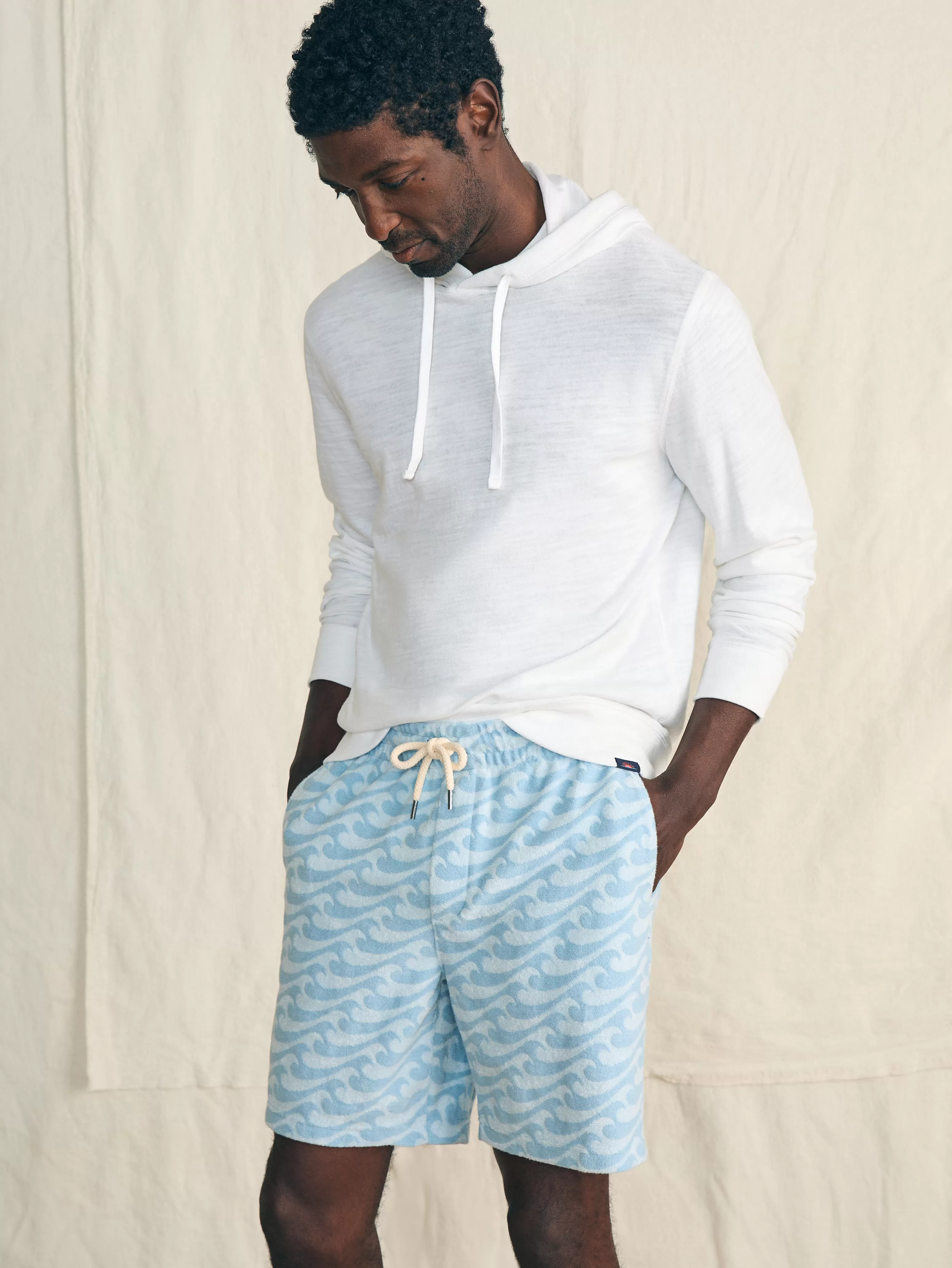 Shorts Cabana in morbido tessuto spugna - Design comodo Faherty con sconti estivi speciali 

(：，