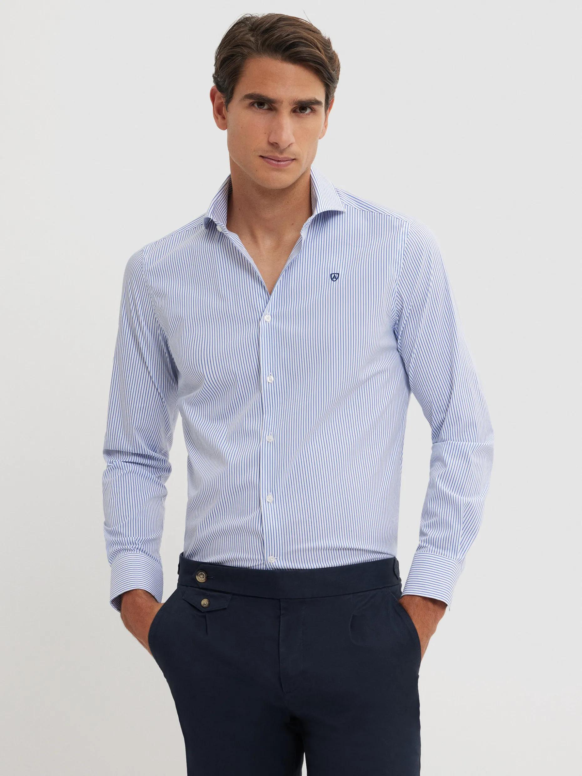 Camicia Uomo Righe Morbida - Sconto Alvaro Moreno | Tessuto Traspirante per Stagione Estiva
