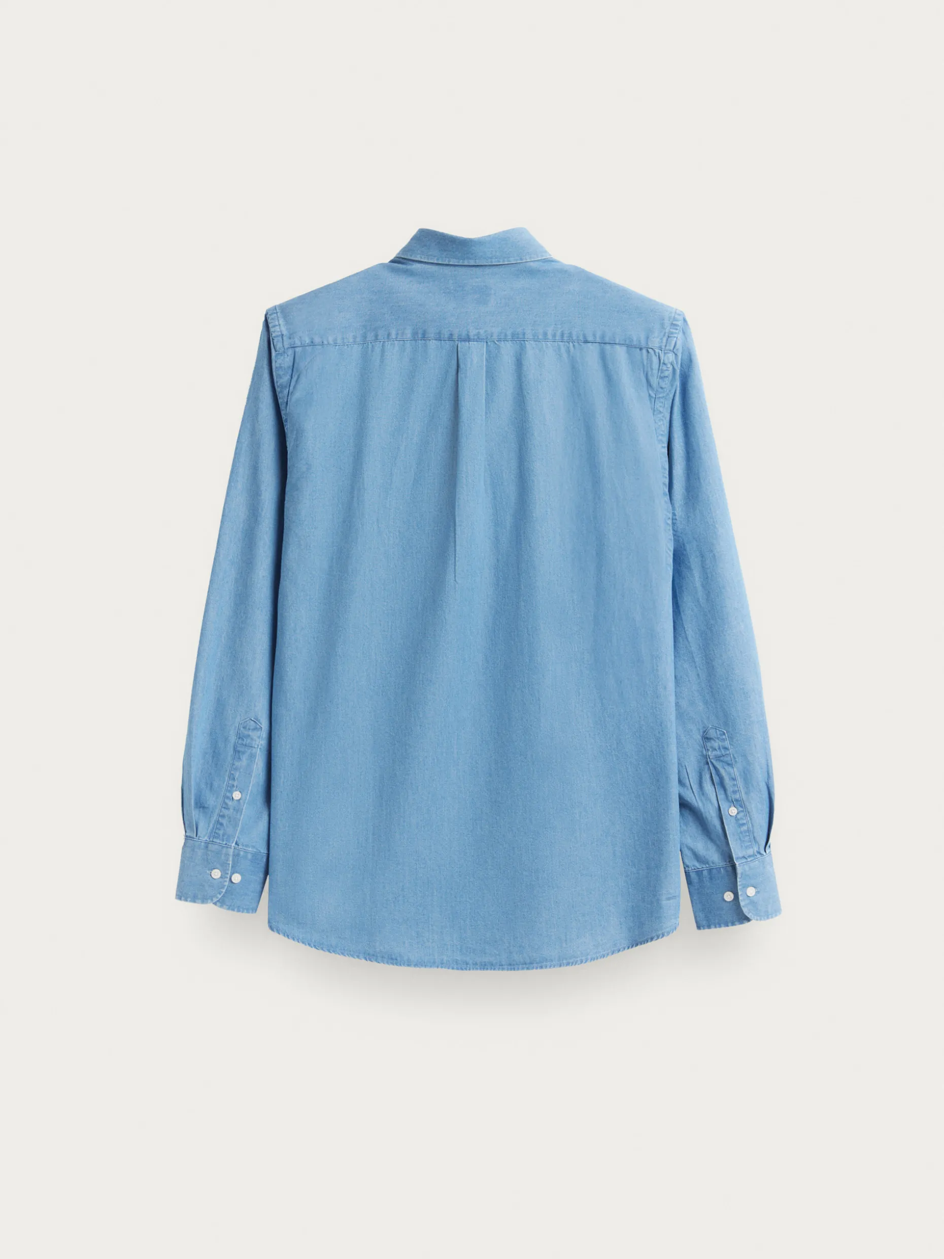 Alvaro Moreno - Camicia in Denim Confortevole con Collo Button-Down, Design Moderno e Dettagli Artigianali