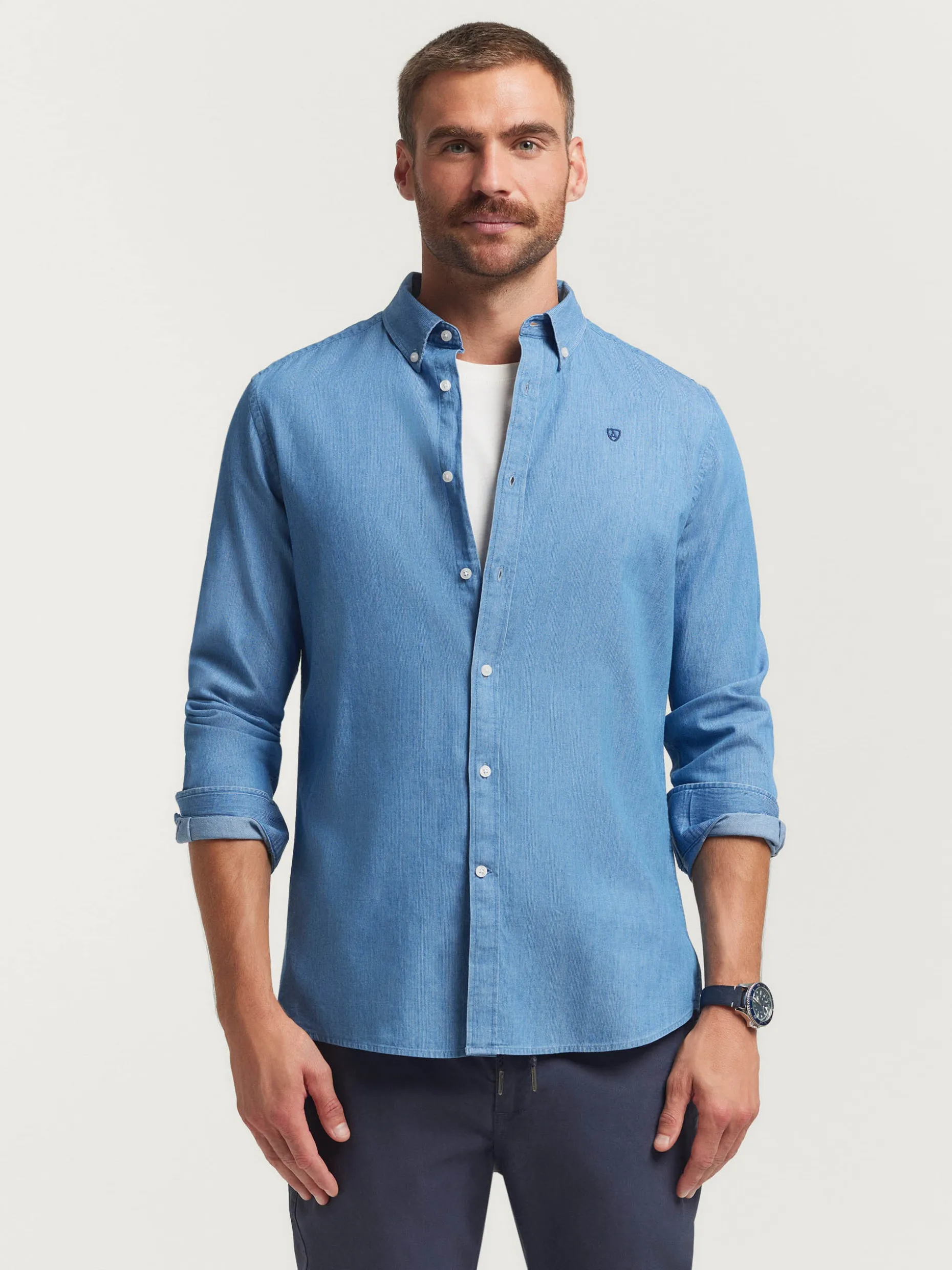 Camicia in Denim con Ricami Canutillo - Design Casual di Alvaro Moreno | Moda Autentica da Outlet