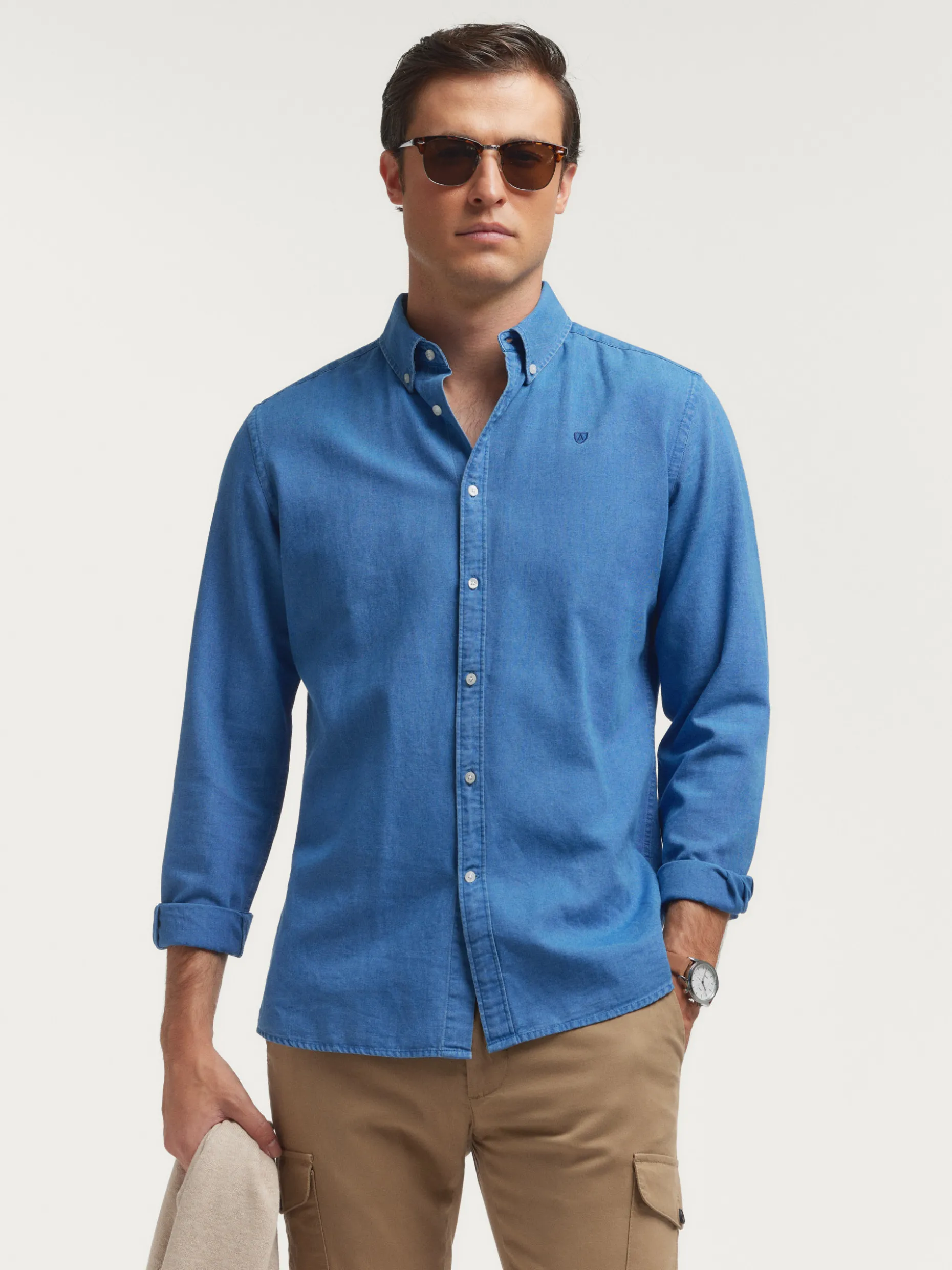 Camicia Denim Oxford - Linea Minimalista Alvaro Moreno Nuova Collezione