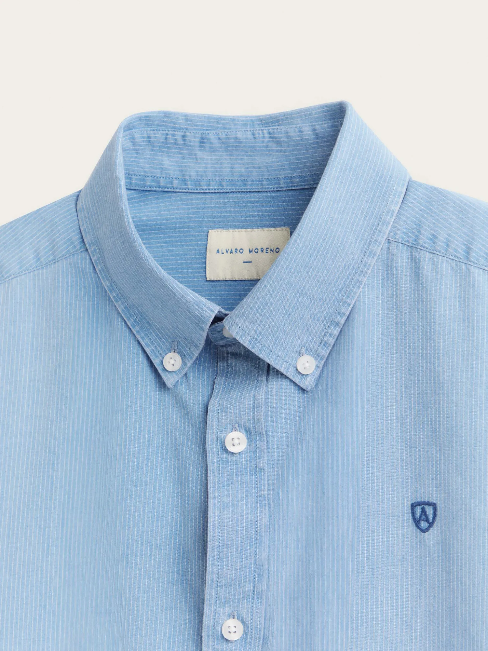 Camicia in Denim a Righe Stilosa - Collezione Alvaro Moreno | Tocco Artigianale & Prezzo Accessibile