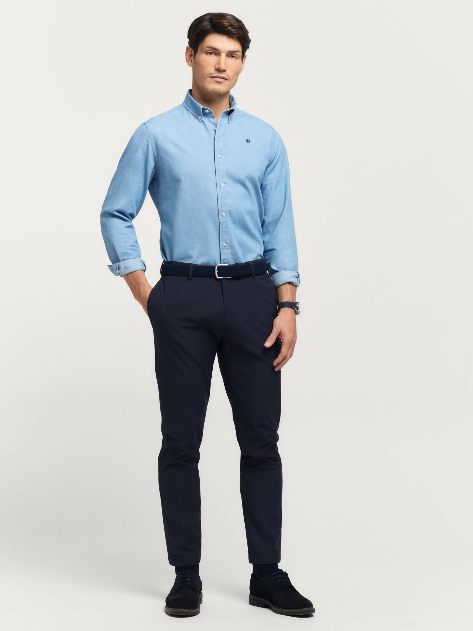 Camicia Uomo in Denim Trama Irregolare - Collezione Esclusiva Alvaro Moreno | Stile Autentico per Look Casual Ricercato