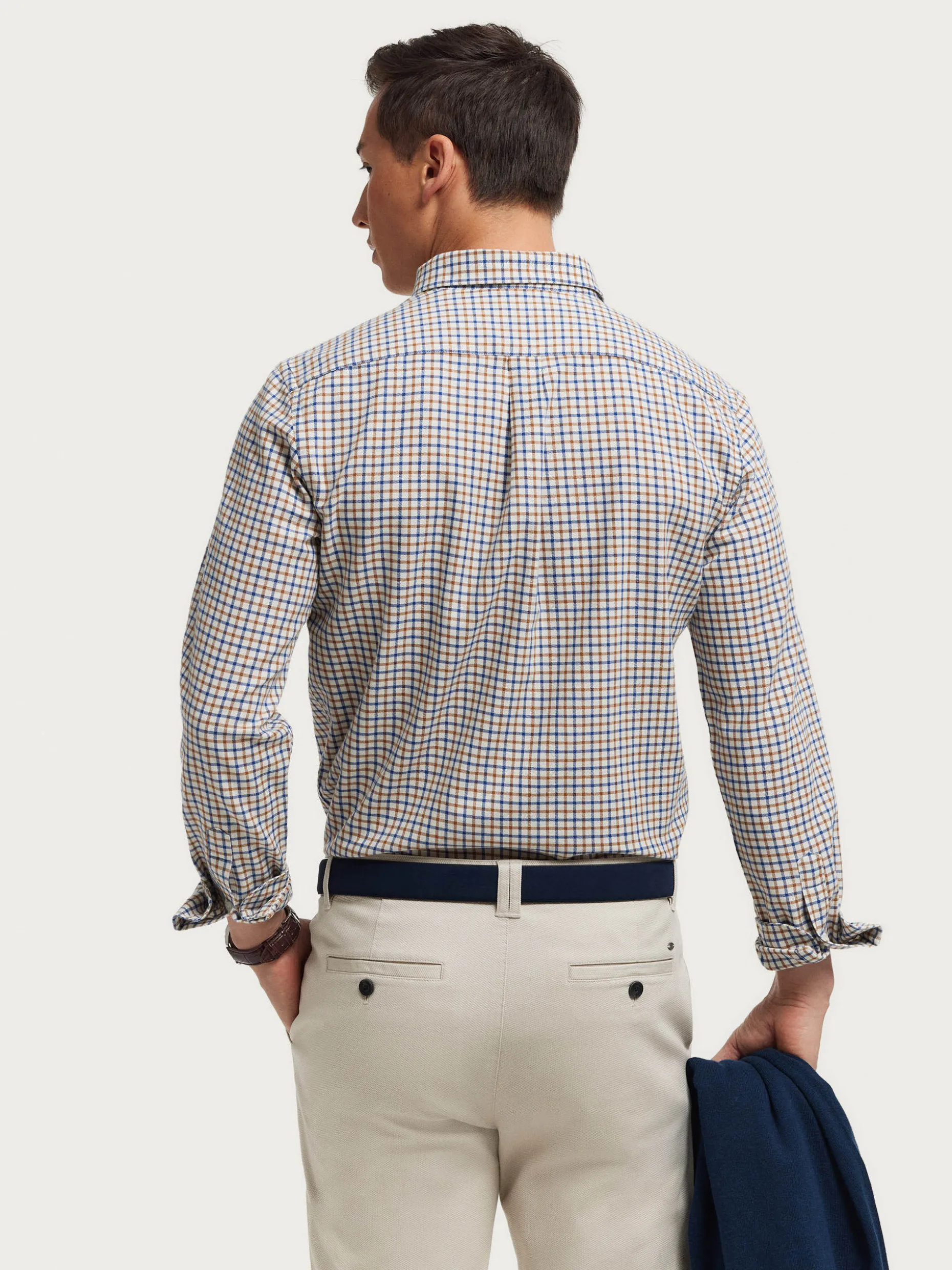 Camicia in Flanella Alvaro Moreno - Tessuto Morbido con Motivo Scozzese, Stile Classico Autunnale per Uomo