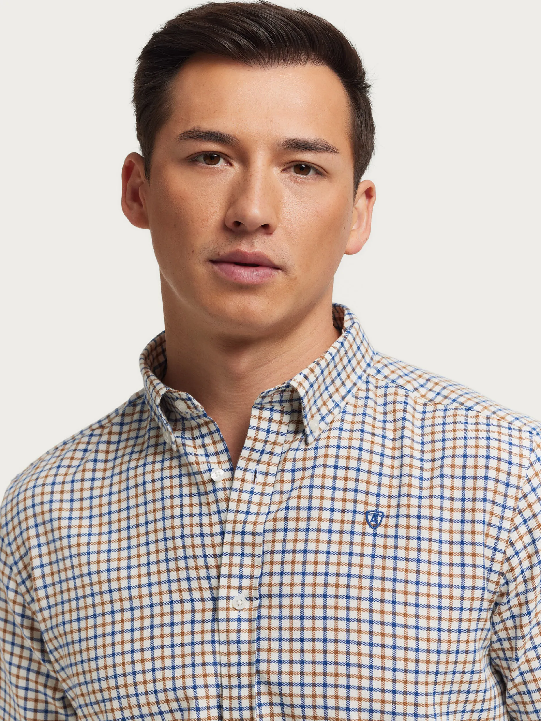 Camicia in Flanella Alvaro Moreno - Tessuto Morbido con Motivo Scozzese, Stile Classico Autunnale per Uomo
