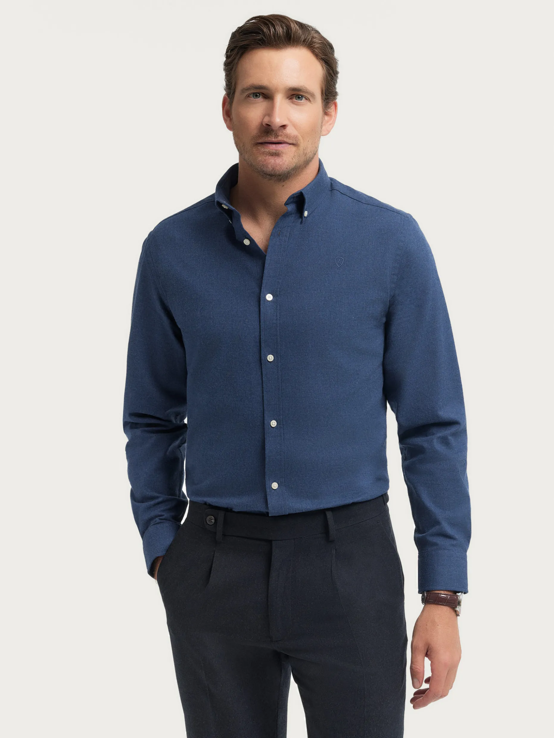 Camicia in Flanella Twill Comoda con Stile Moderno - Collezione Esclusiva di Álvaro Moreno