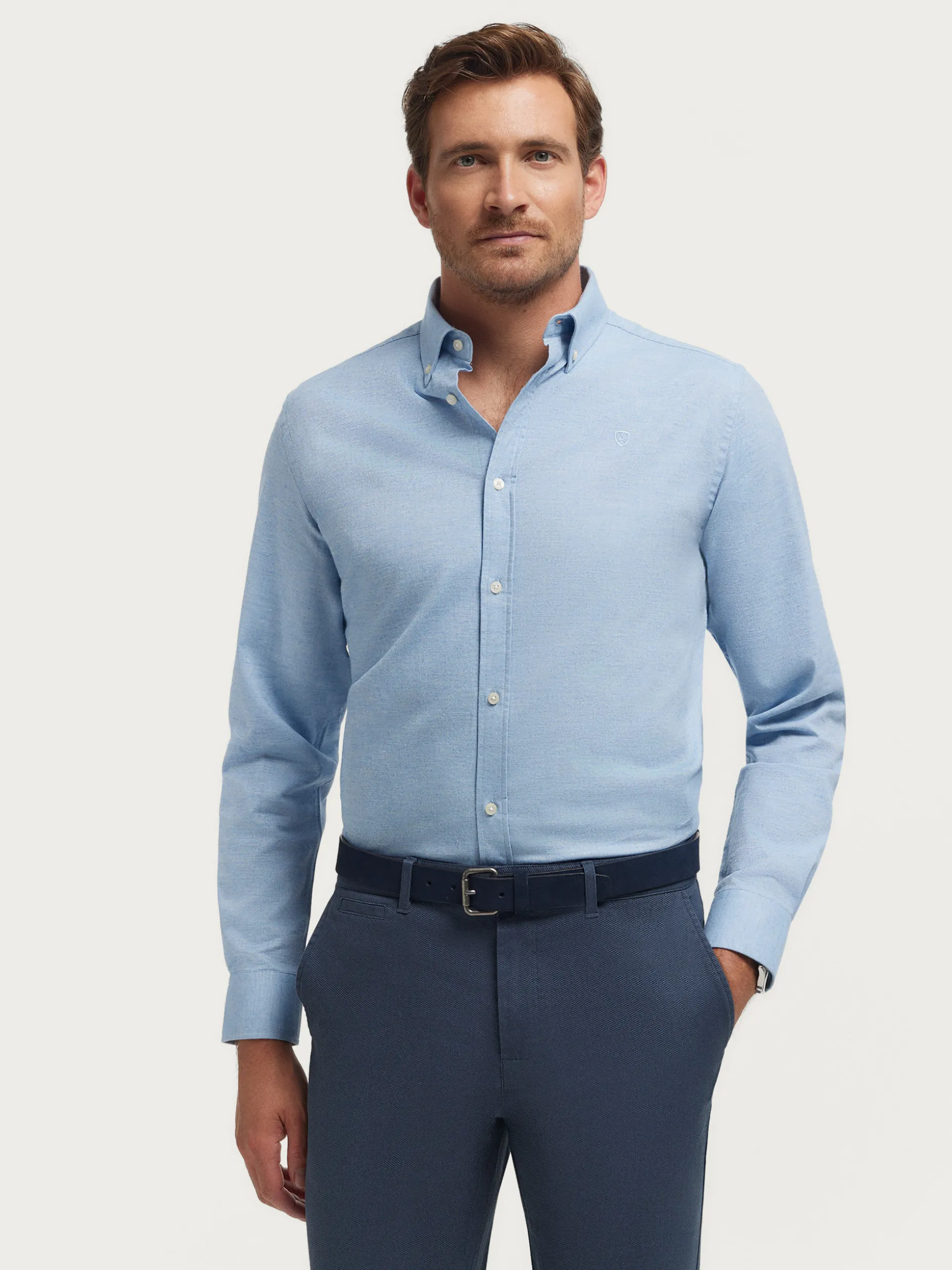 Camicia Uomo in Flanella Spigato - Design Esclusivo Alvaro Moreno per Look Autunno-Inverno con Tocco Vintage e Comfort Ottimale