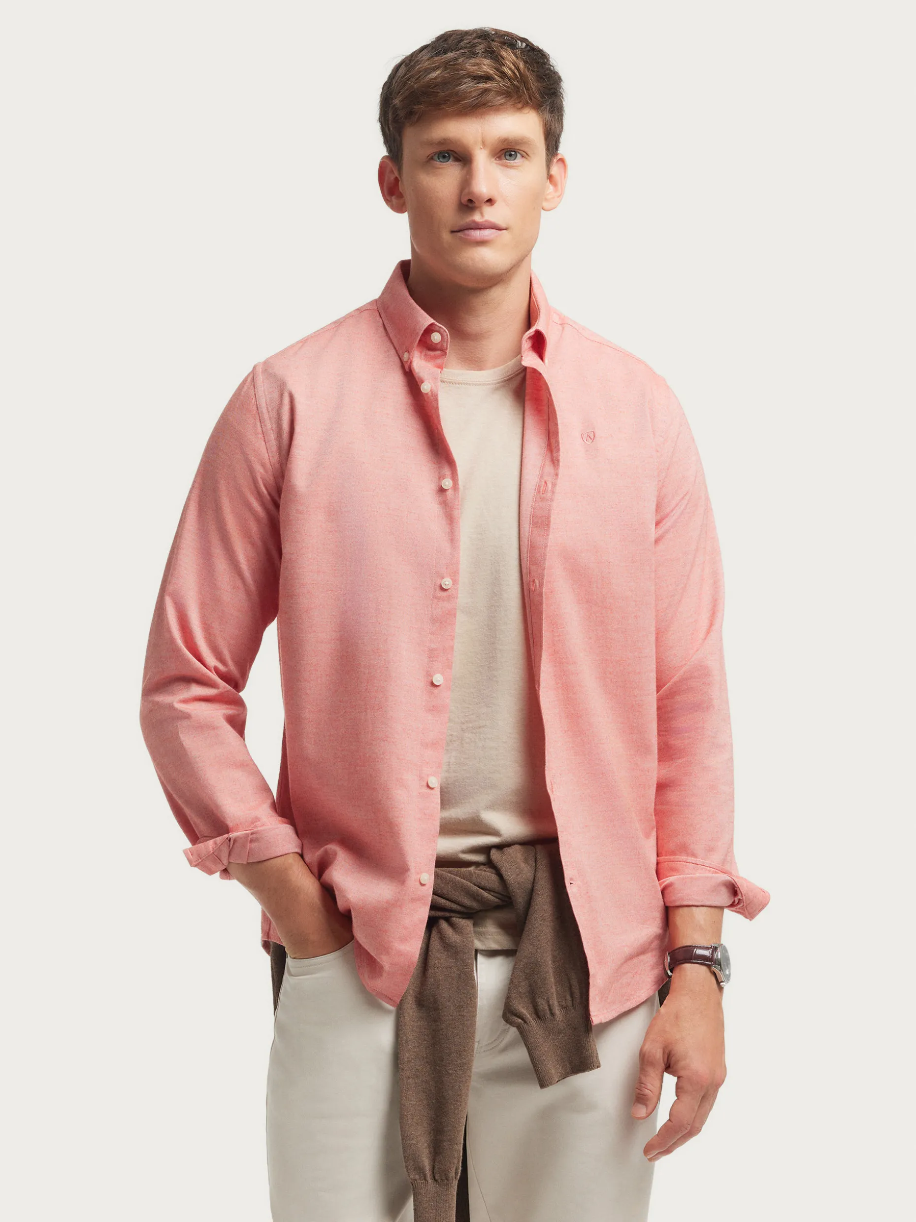Camicia in Flanella di Cotone a Spina - Stile Casual Elegante di Alvaro Moreno, Confortevole e Resistente per Look Versatili