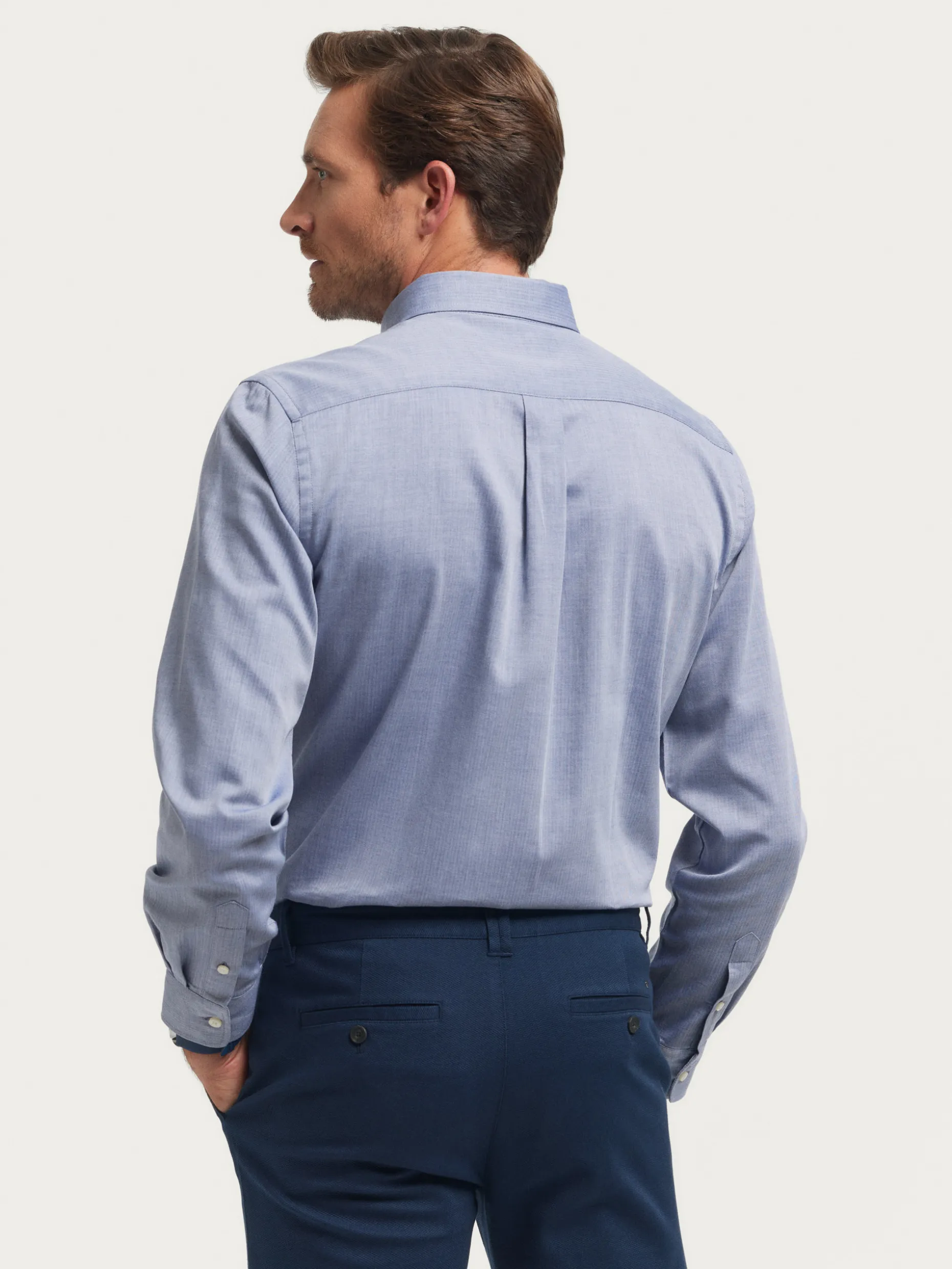Álvaro Moreno Camicia Uomo in Tessuto Microspiga Premium - Design Esclusivo per Stile Casual Elegante