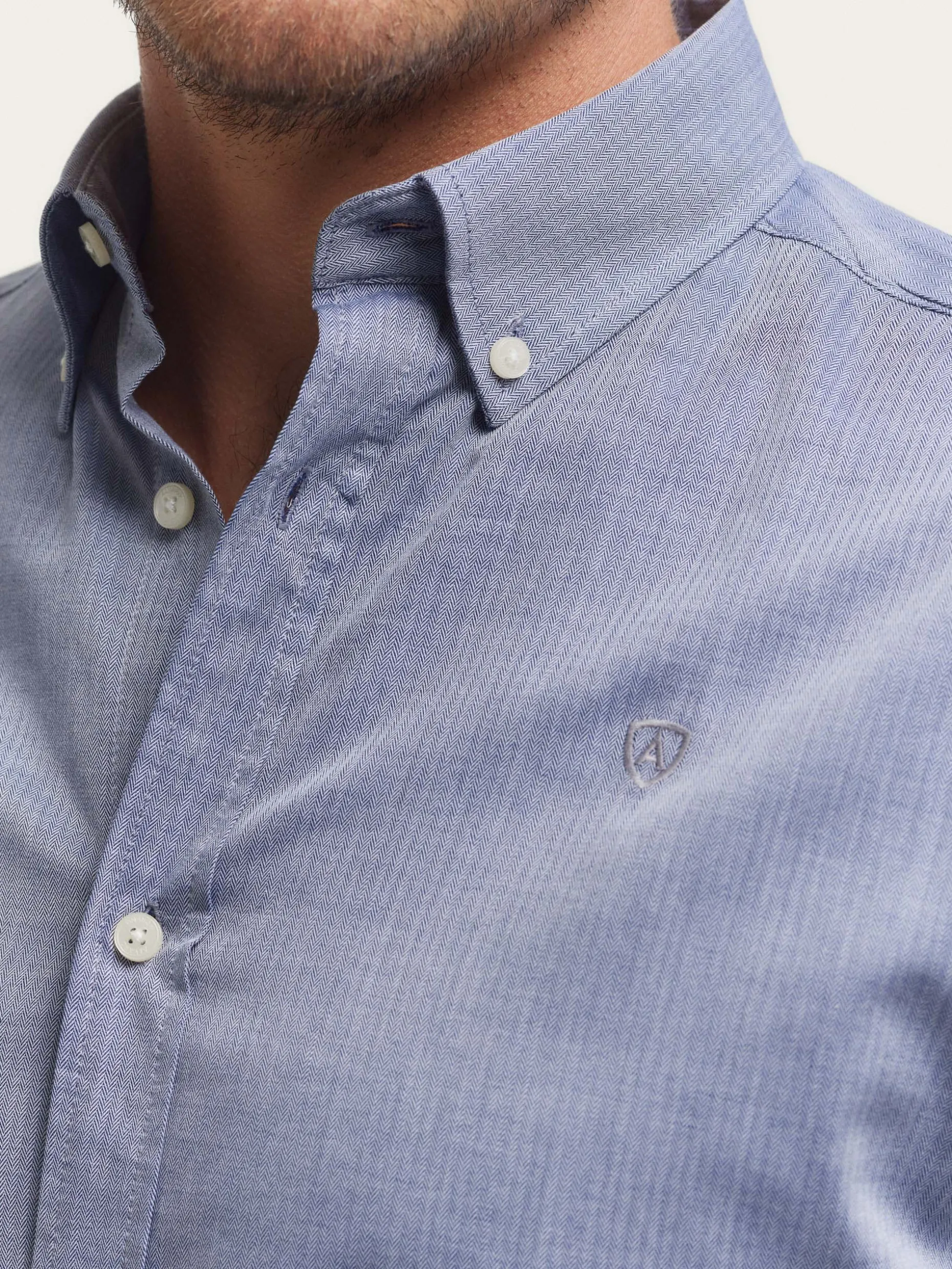 Álvaro Moreno Camicia Uomo in Tessuto Microspiga Premium - Design Esclusivo per Stile Casual Elegante