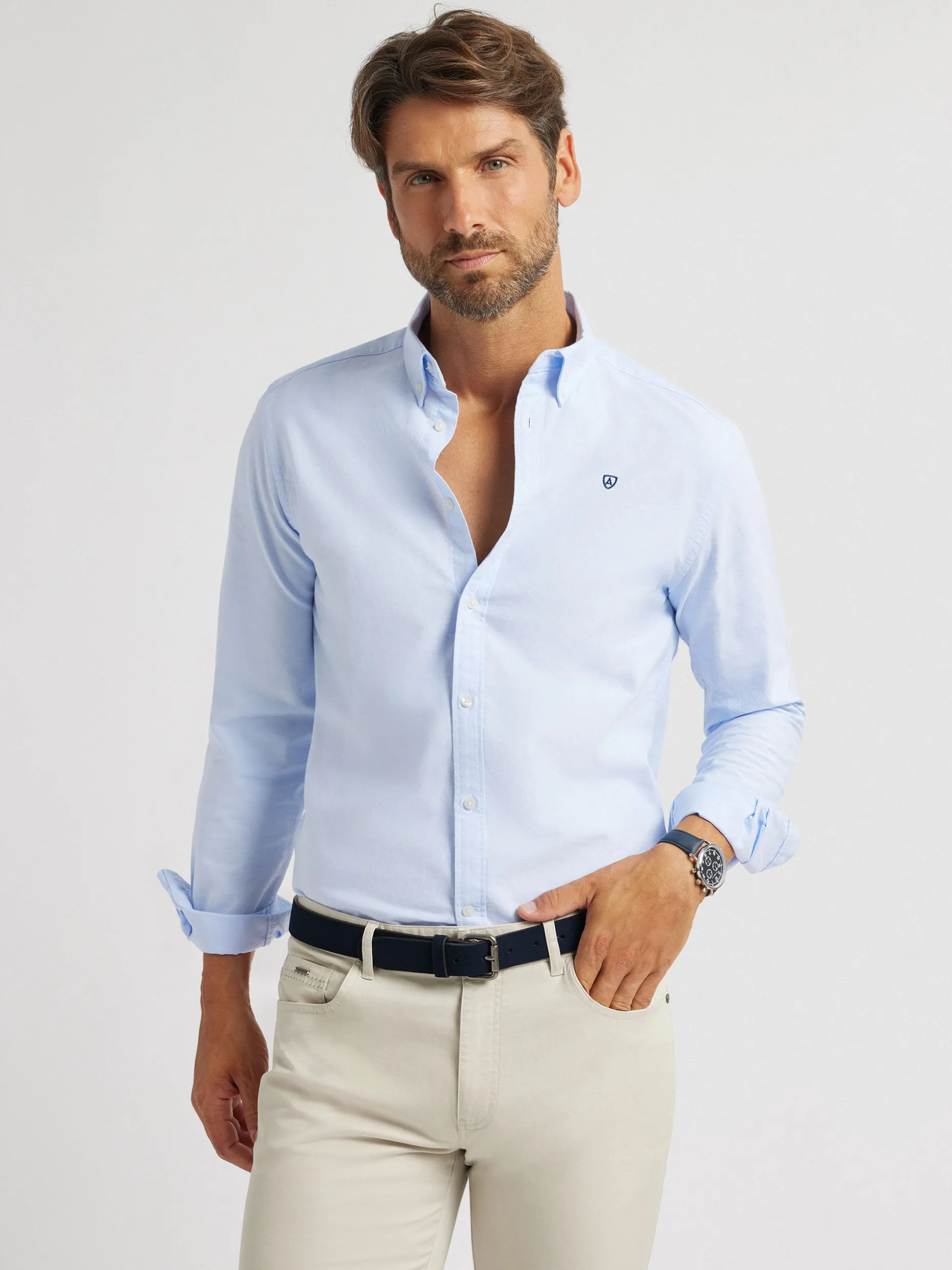 Camicia Uomo Alvaro Moreno - Tessuto Oxford Premium con Fodera Morbida, Collezione Best Stagione Autunno/Inverno, Confezione Elegante per Look Casual Raffinato, Disponibile in Taglie Regolari e Slim Fit, Comoda e Stilizzata per Tutto il Giorno