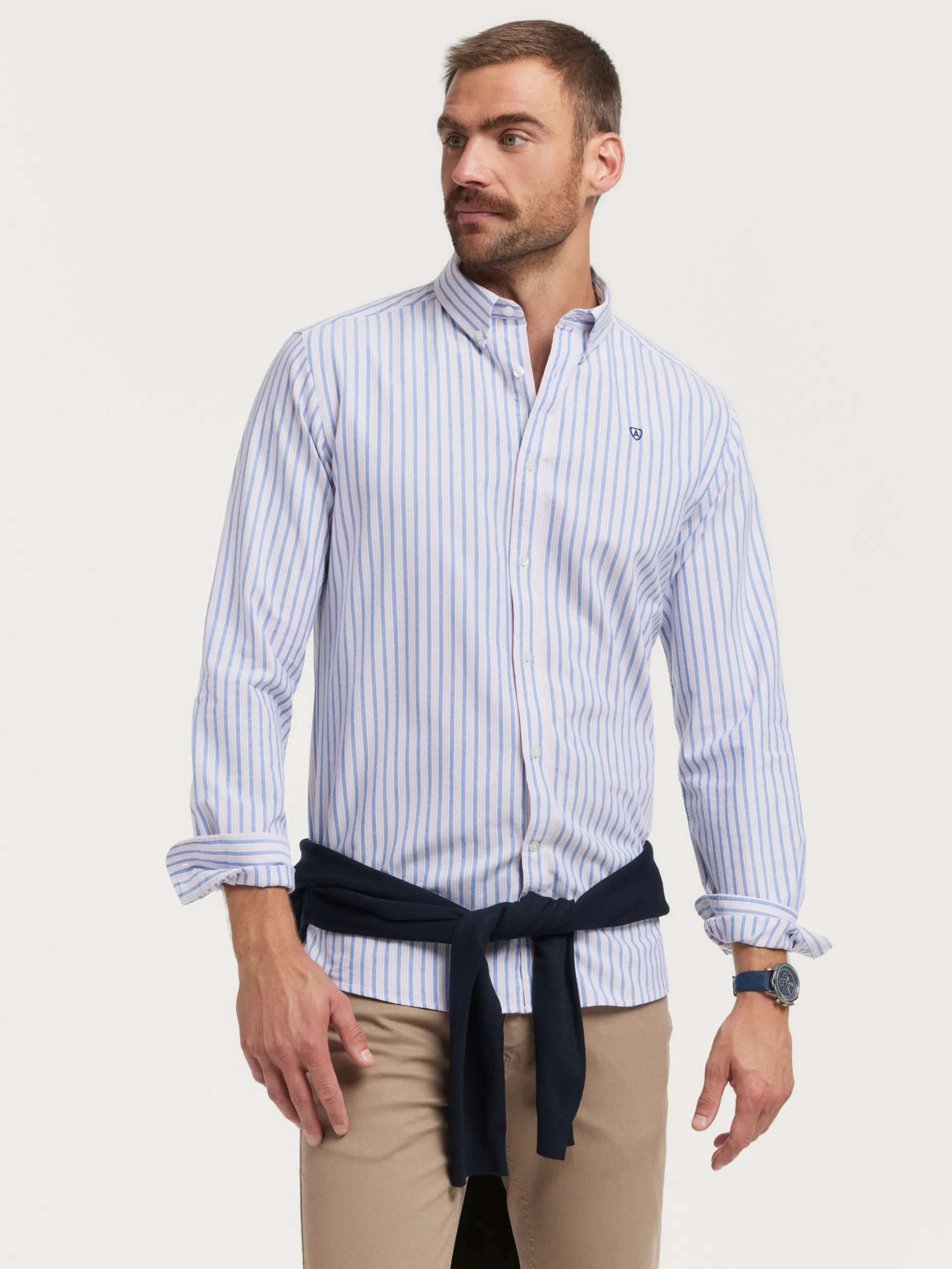 Camicia Oxford Elegante Fantasia Righe - Collezione Uomo | Alvaro Moreno Exclusive