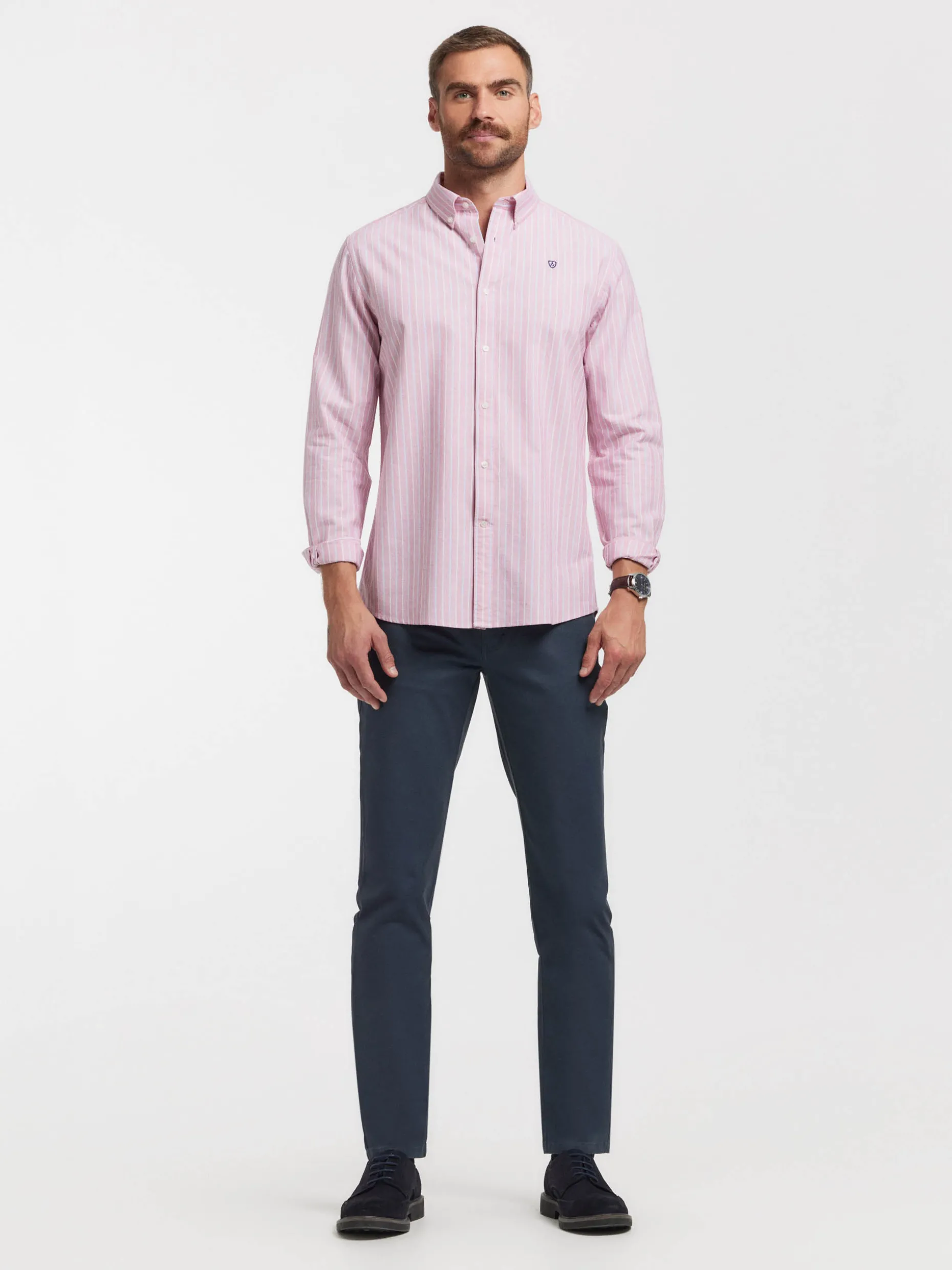 Camicia Oxford Elegante a Righe - Design Esclusivo di Alvaro Moreno in Offerta Limitata