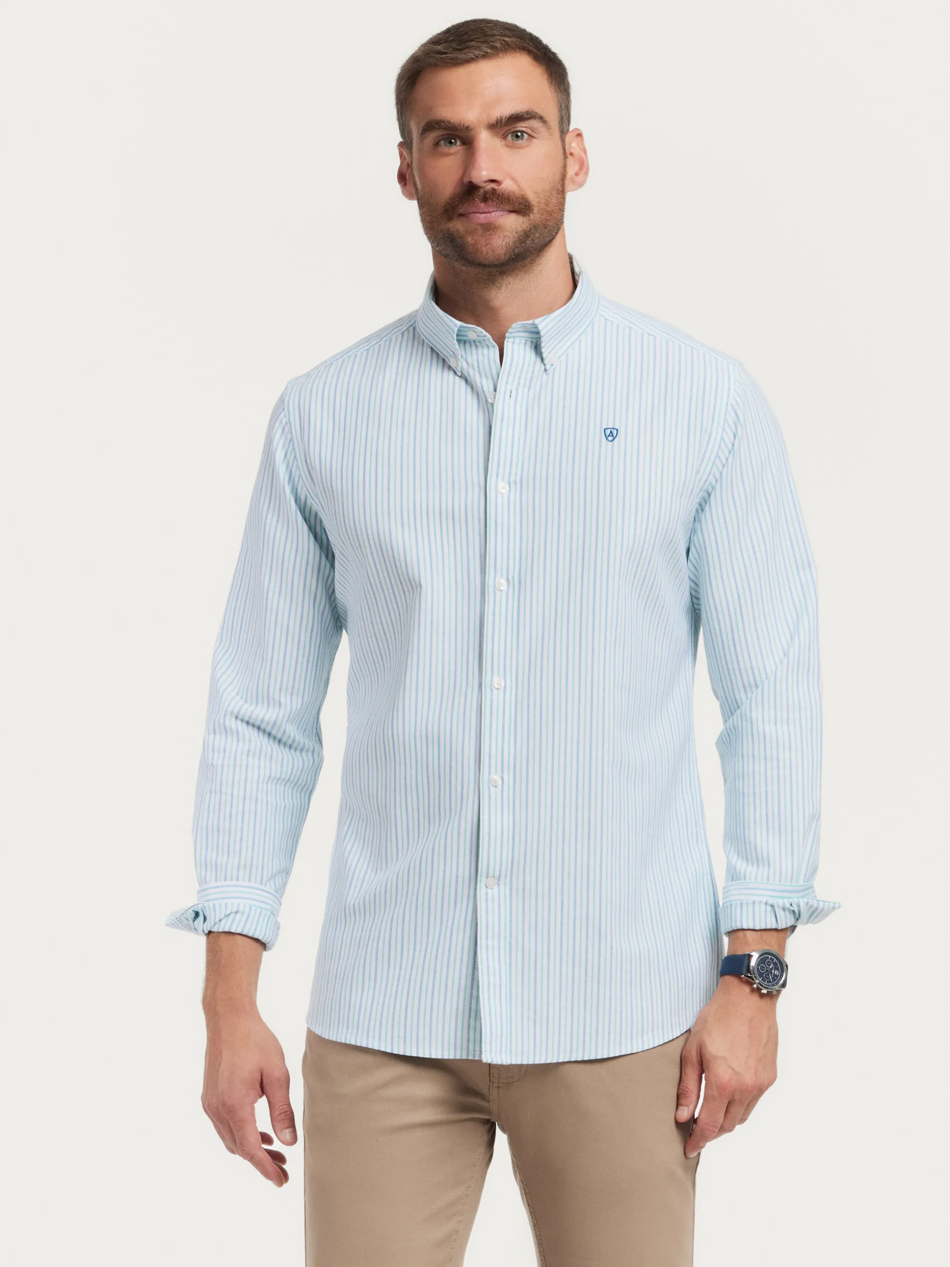Camicia Oxford Premium con Ricami Unici - Design Esclusivo di Alvaro Moreno Collezione Best 

(：、、、，，，SEO)