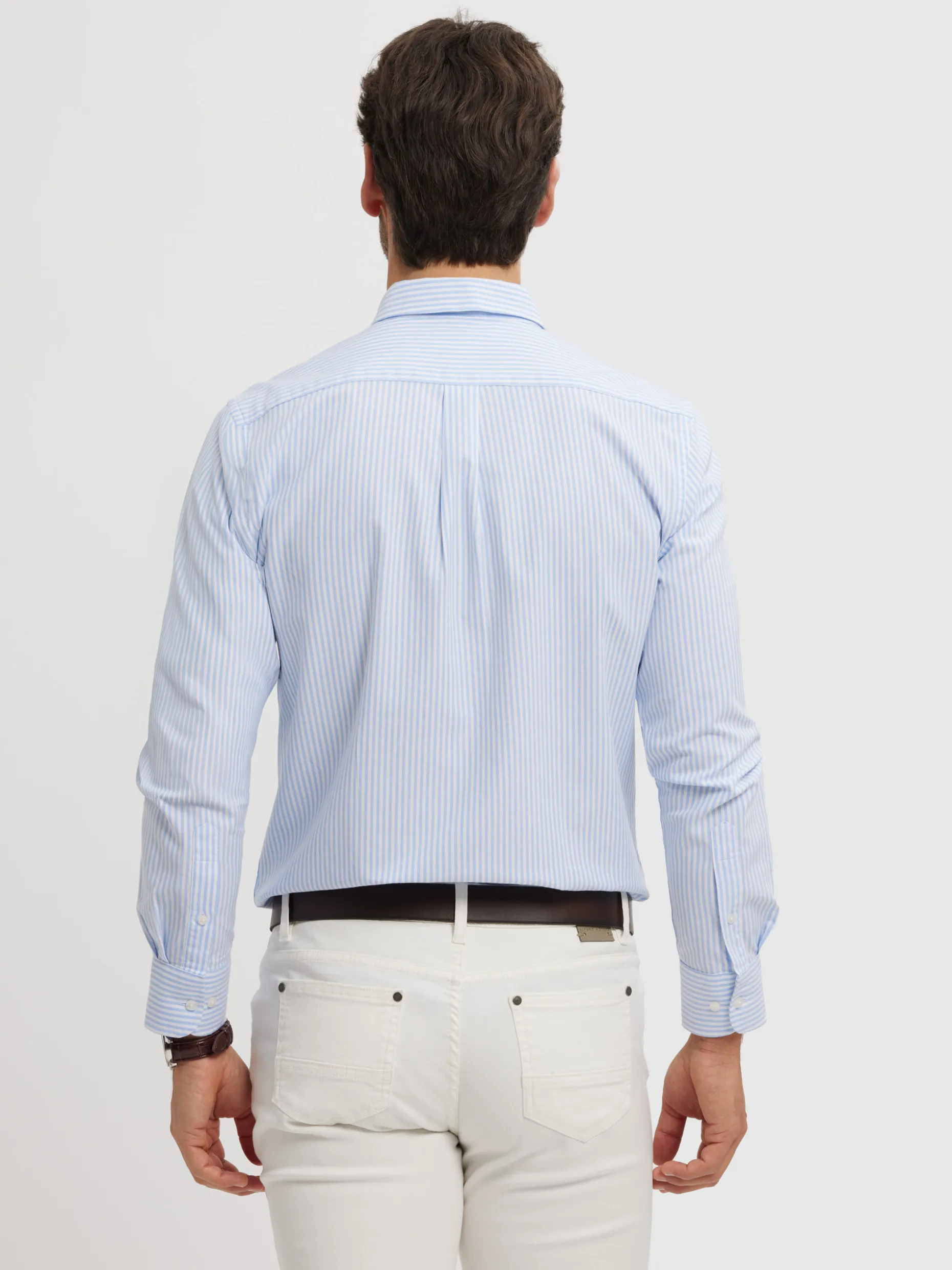 Camicia Oxford Uomo a Righe Sottili - Modello Classico con Finiture Premium | Promozione Estiva Alvaro Moreno