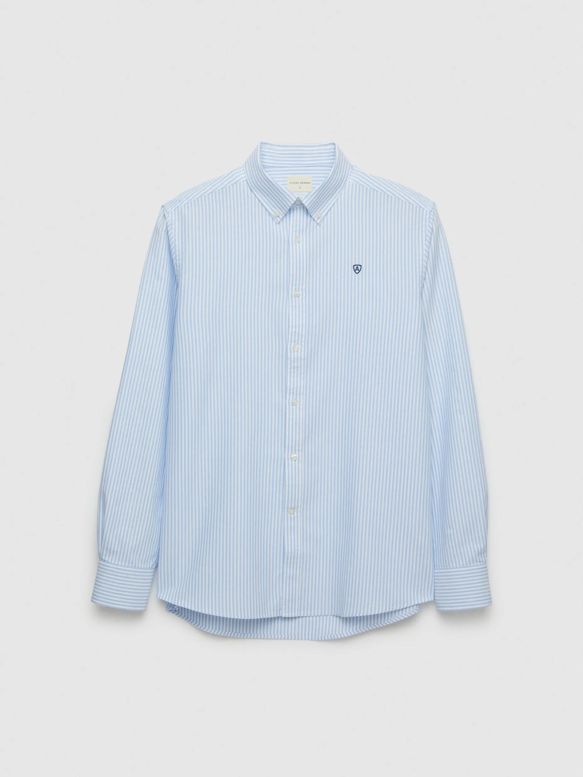 Camicia Oxford Uomo a Righe Sottili - Modello Classico con Finiture Premium | Promozione Estiva Alvaro Moreno