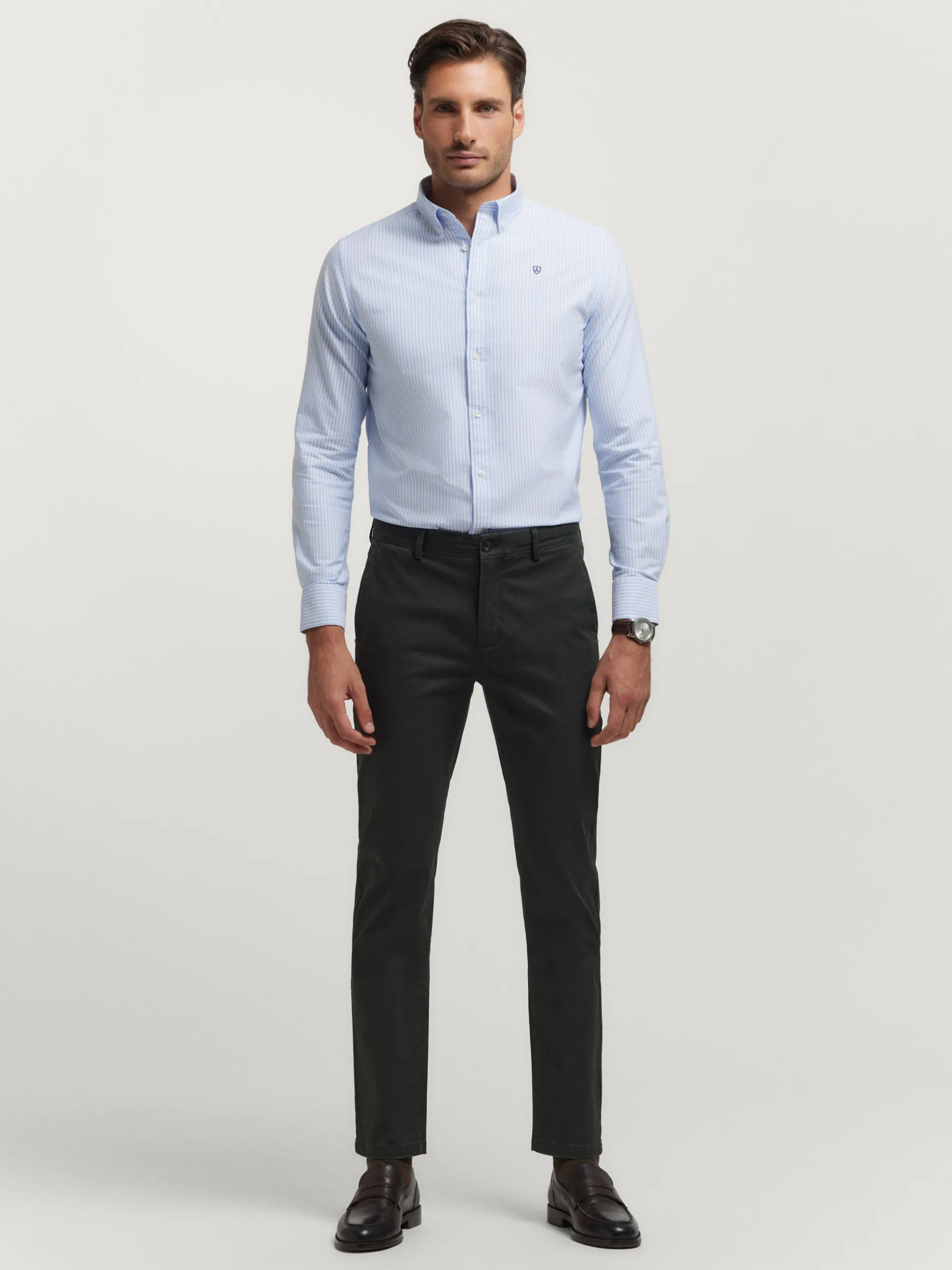 Camicia Oxford a Righe Uomo - Nuova Collezione Alvaro Moreno | Stile Casual Elegante con Trama Classica