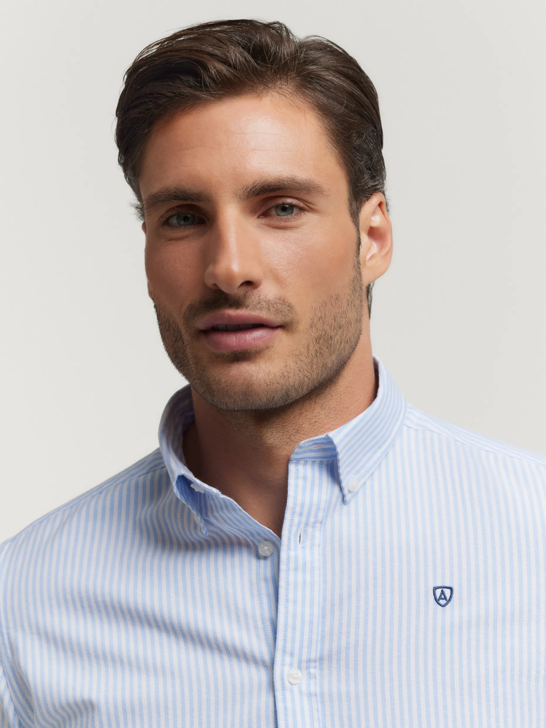 Camicia Oxford a Righe Uomo - Nuova Collezione Alvaro Moreno | Stile Casual Elegante con Trama Classica