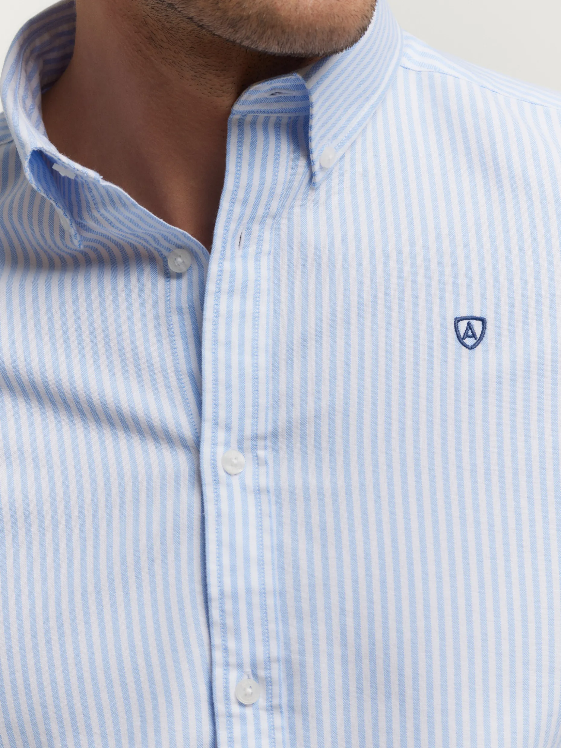 Camicia Oxford a Righe Uomo - Nuova Collezione Alvaro Moreno | Stile Casual Elegante con Trama Classica