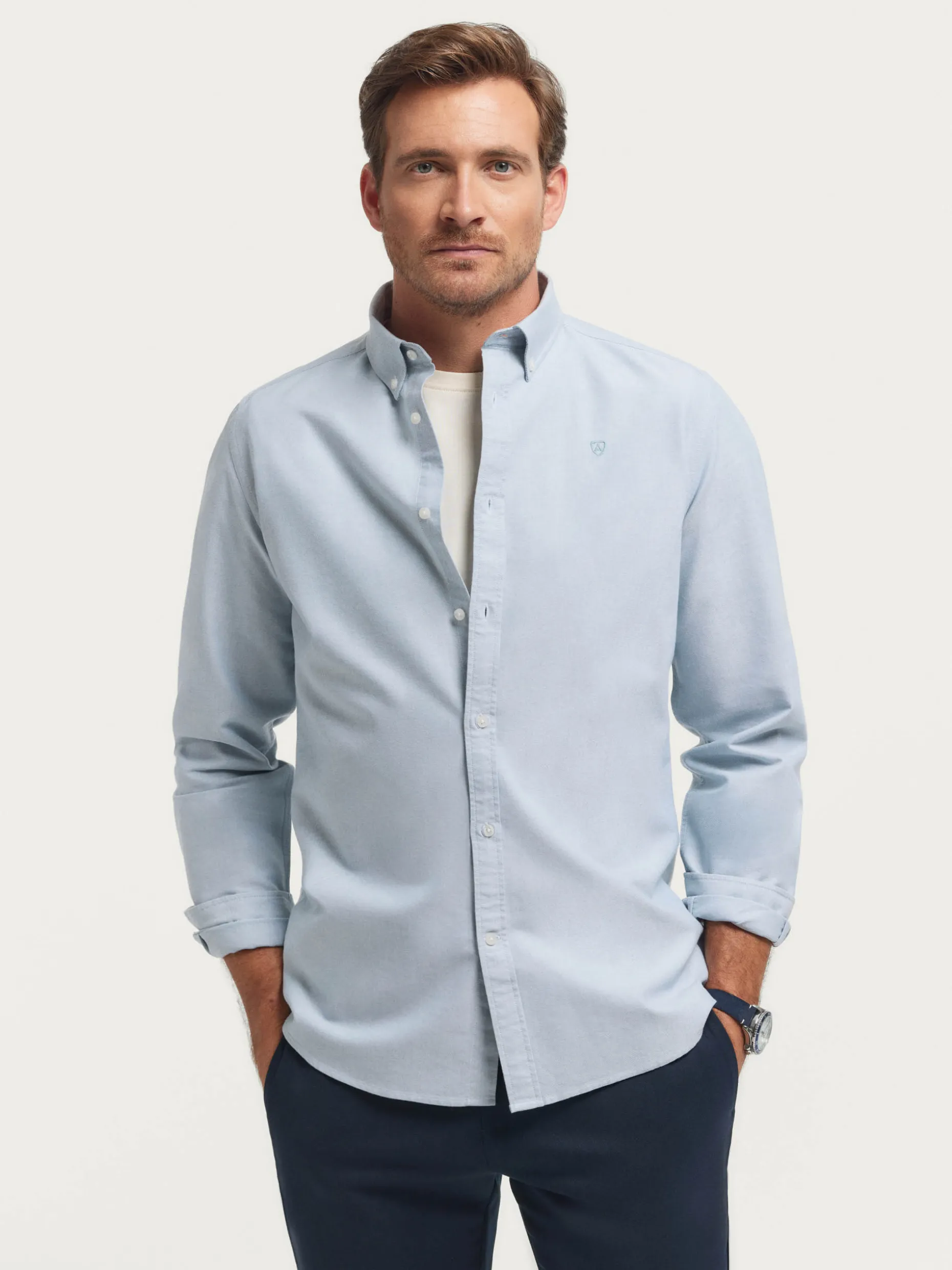 Camicia Oxford Unicolore in Tessuto Premium - Ultimi Pezzi in Promozione Alvaro Moreno