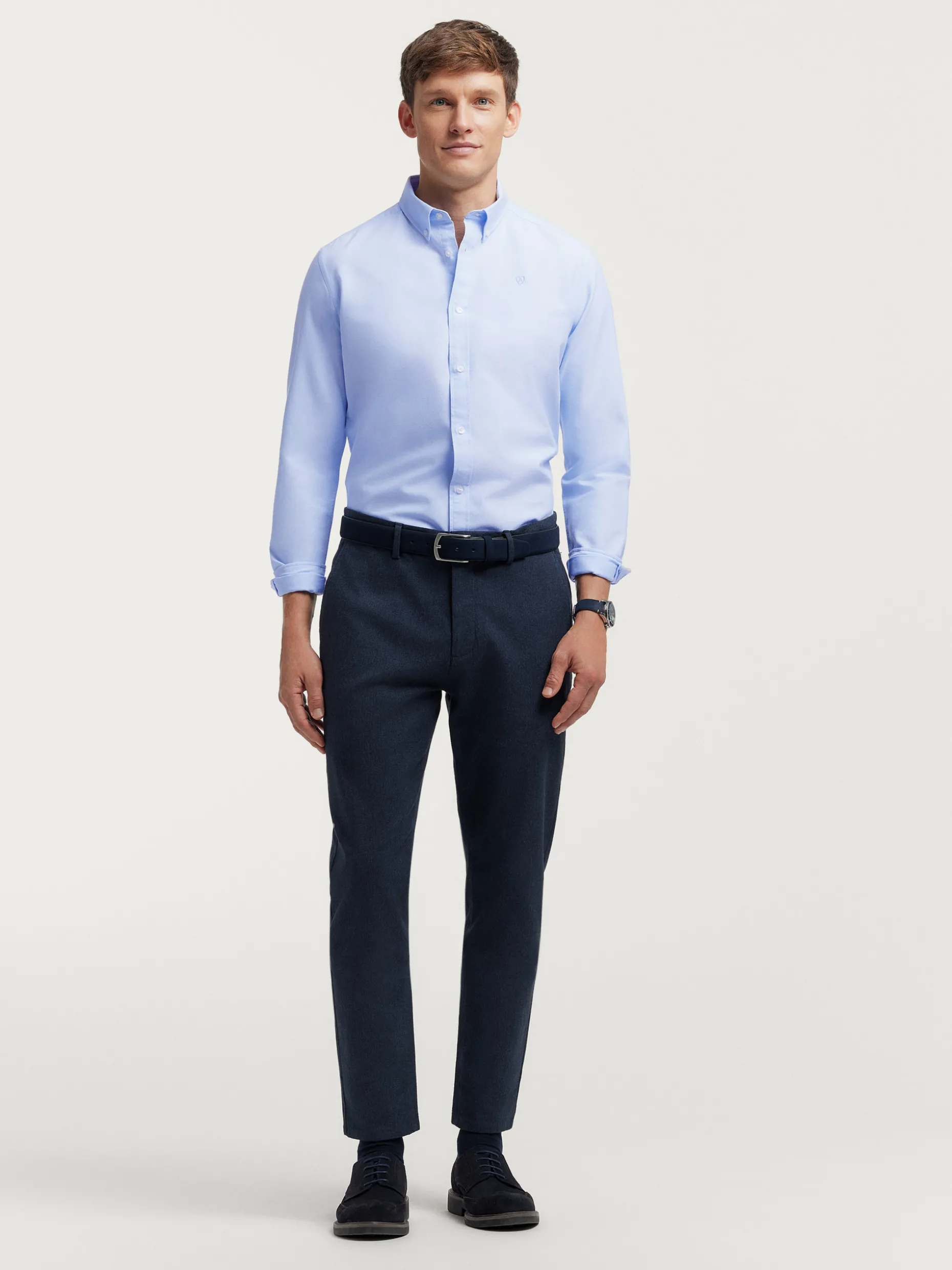 Camicia Oxford Classica in Tessuto Unicolore - Alvaro Moreno | Outlet Esclusivo