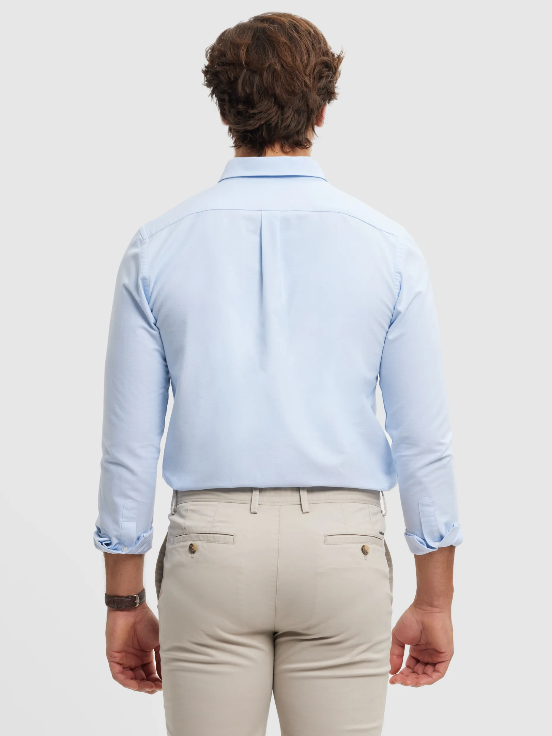 Camicia Uomo in Tessuto Oxford Tinta Unita - Stile Casual Elegante da Alvaro Moreno