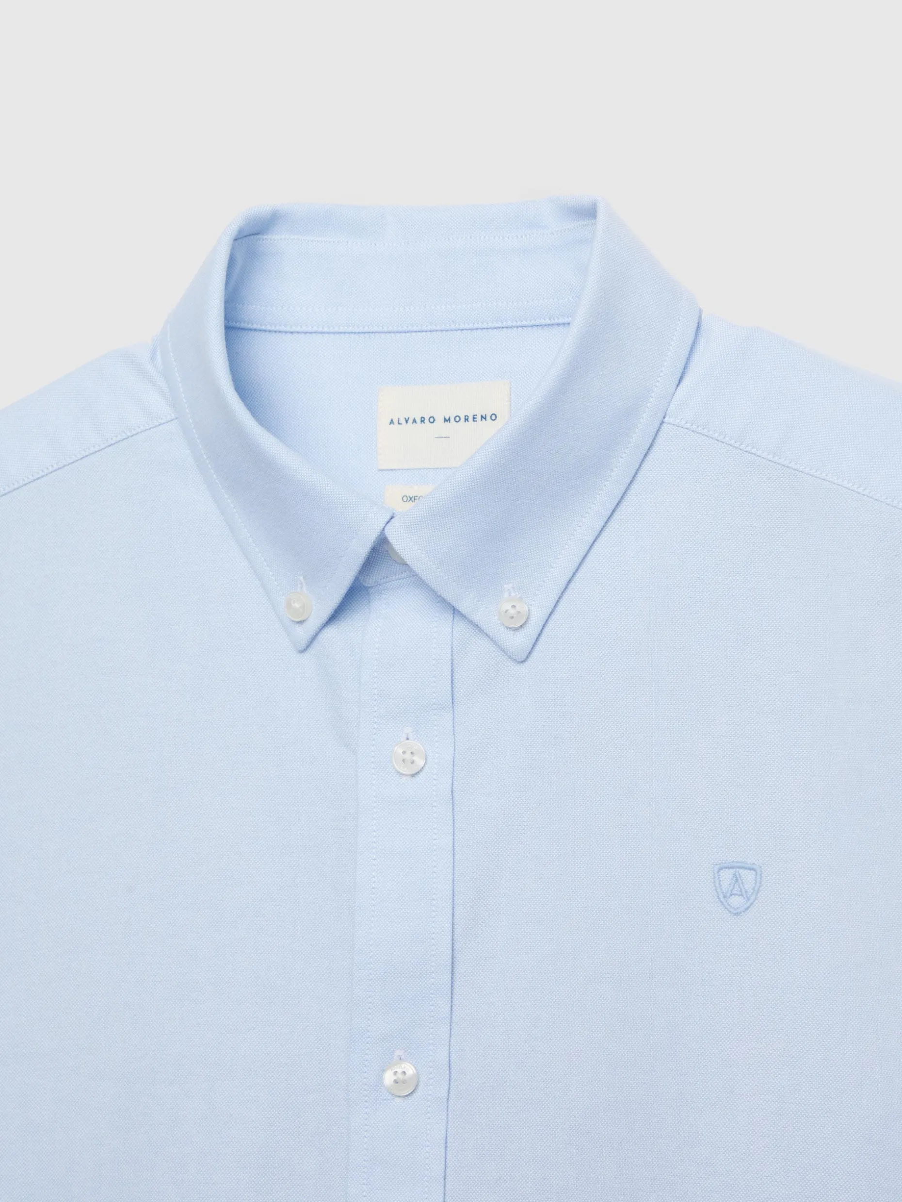 Camicia Uomo in Tessuto Oxford Tinta Unita - Stile Casual Elegante da Alvaro Moreno