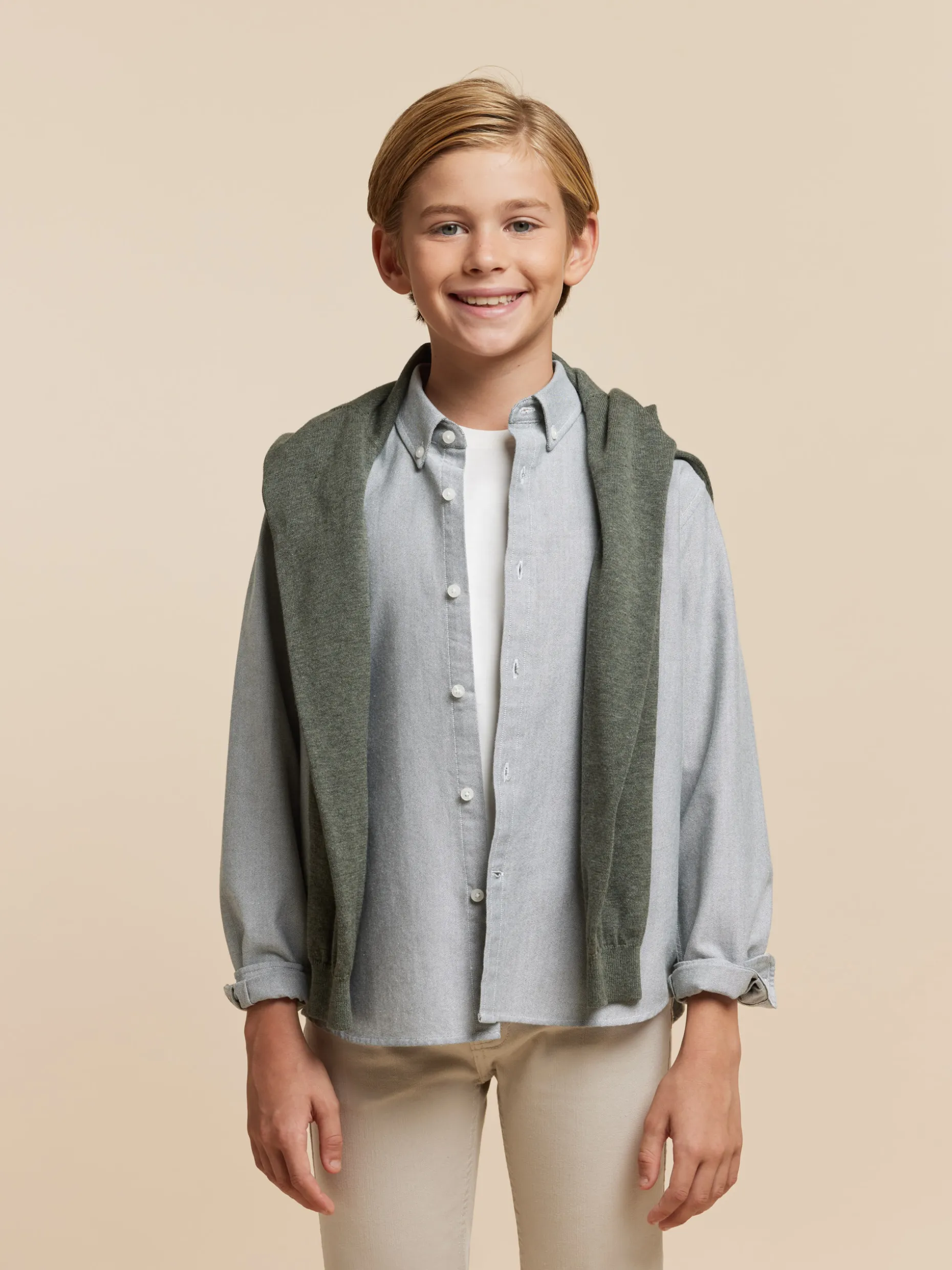 Alvaro Moreno: Camicia Oxford Stilizzata per Bambini - Tinta Unita a Prezzo Imperdibile!