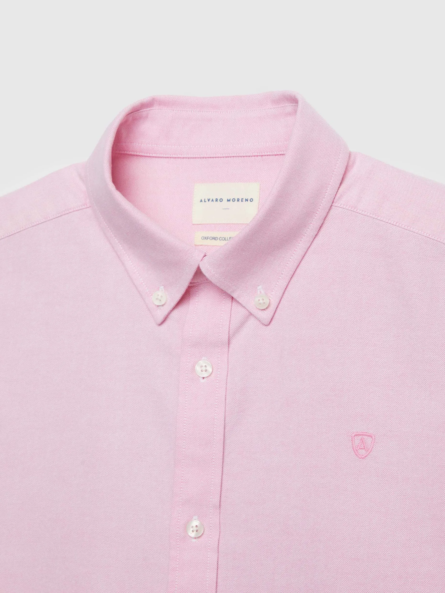Alvaro Moreno - Camicetta Oxford in Tinta Unita, Eleganza Classica con Trama A Spina di Pesce | Tessuto Premium e Fodera Morbida | Taglio Slim Fit per Look Contemporaneo | Disponibile Online
