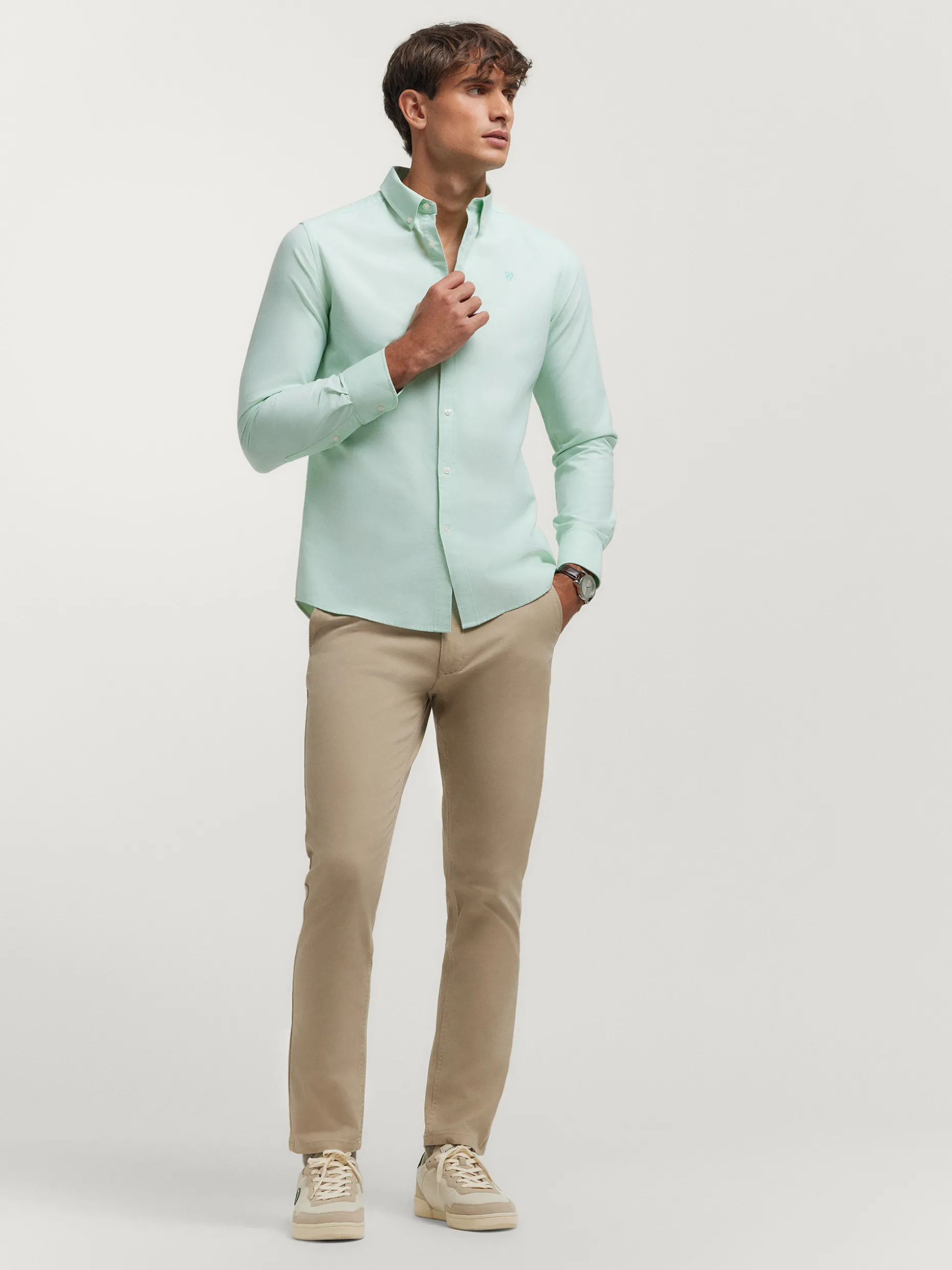 Camicia Oxford Classica in Tinta Unita - Design Essenziale di Alvaro Moreno | Abbigliamento Uomo Elegante e Versatile per Stilismo Quotidiano