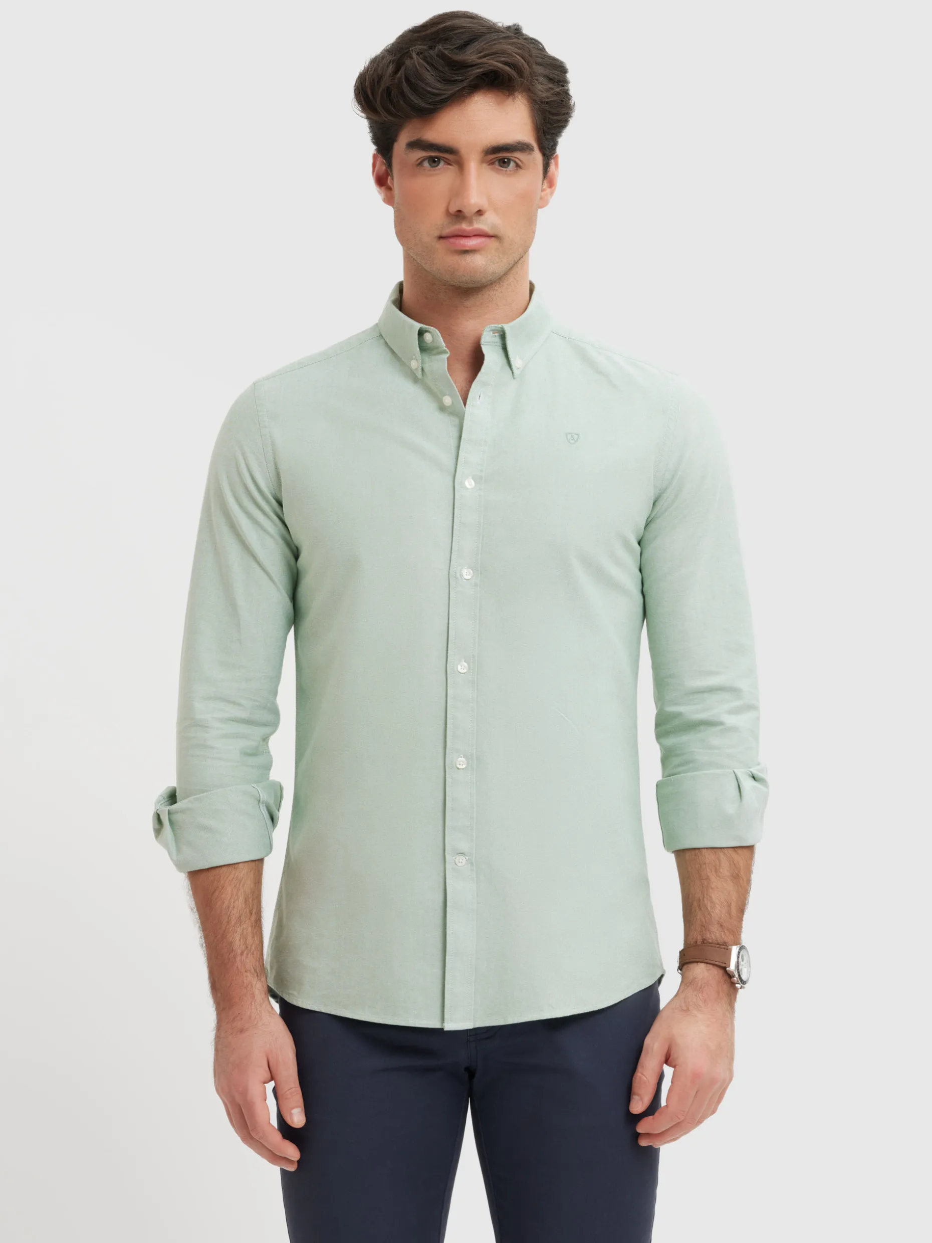 Camicia Oxford Tinta Unita in Saldo - Ultimi Pezzi Alvaro Moreno