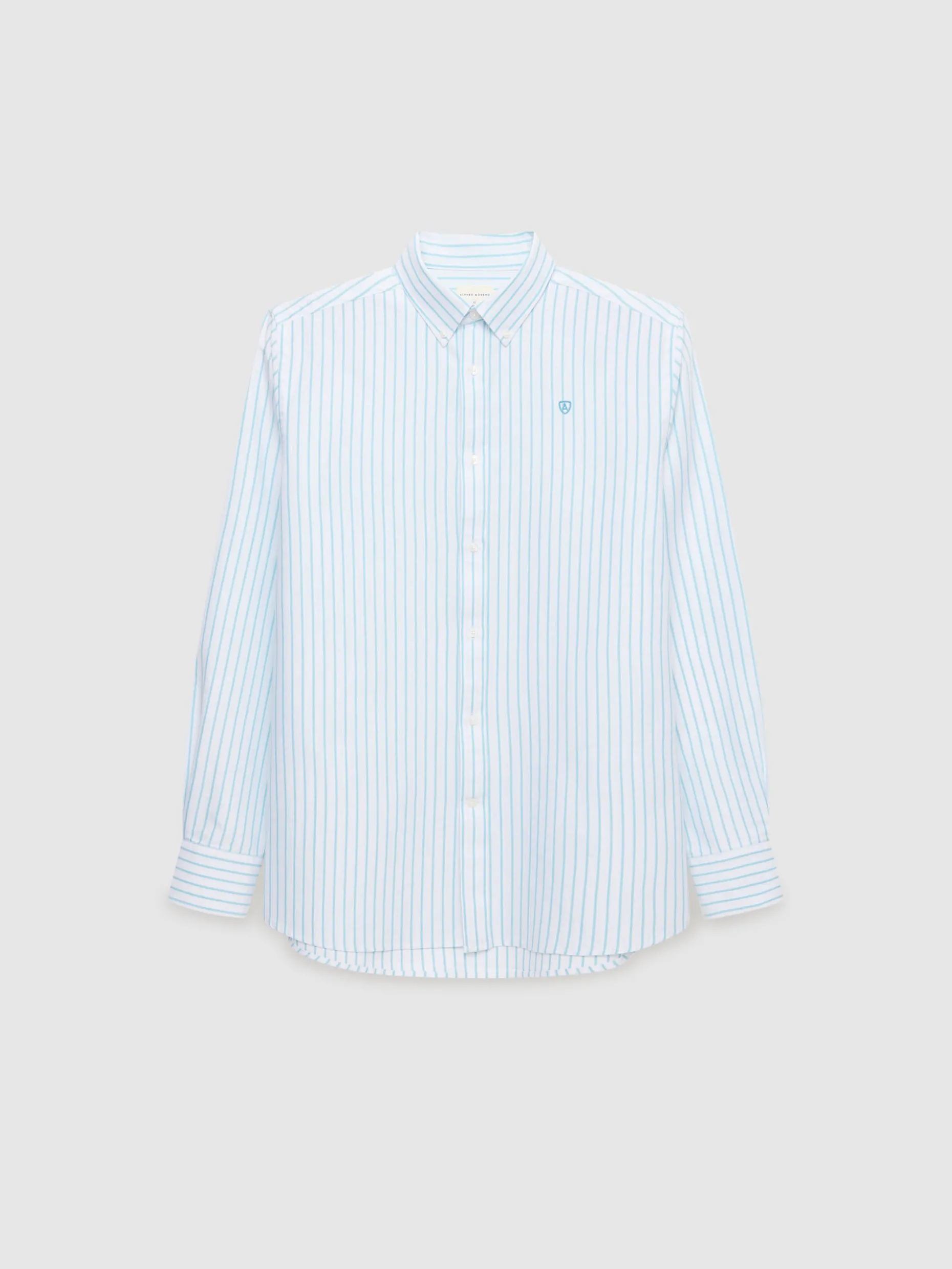 Camicia Oxford Uomo di Alvaro Moreno - Tessuto Respiro, Stile Casual Elegante con Finiture Premium in Blu Soleggiato