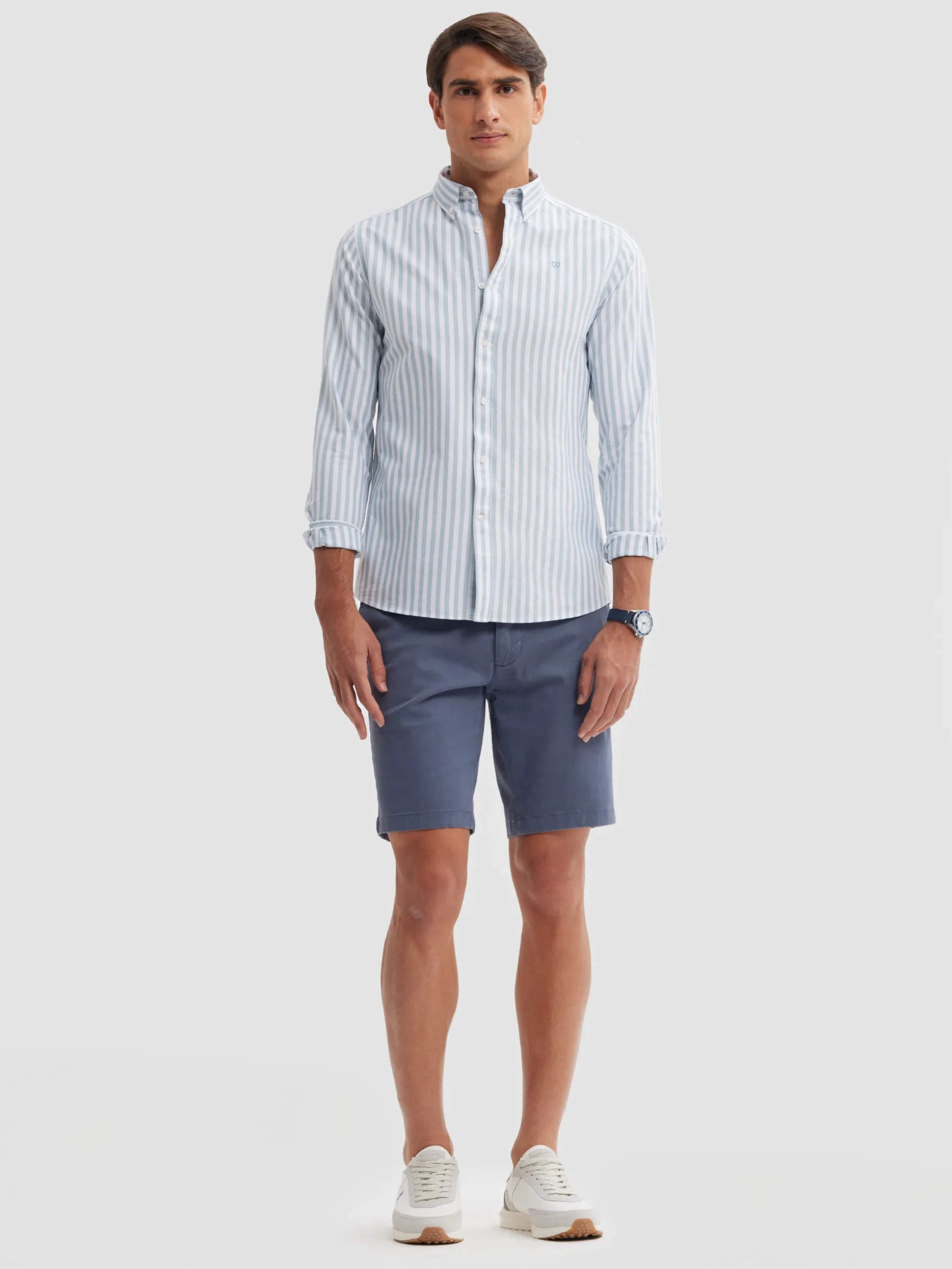 Camicia in Tessuto Oxford con Sfumature Tramonto - Collezione Alvaro Moreno