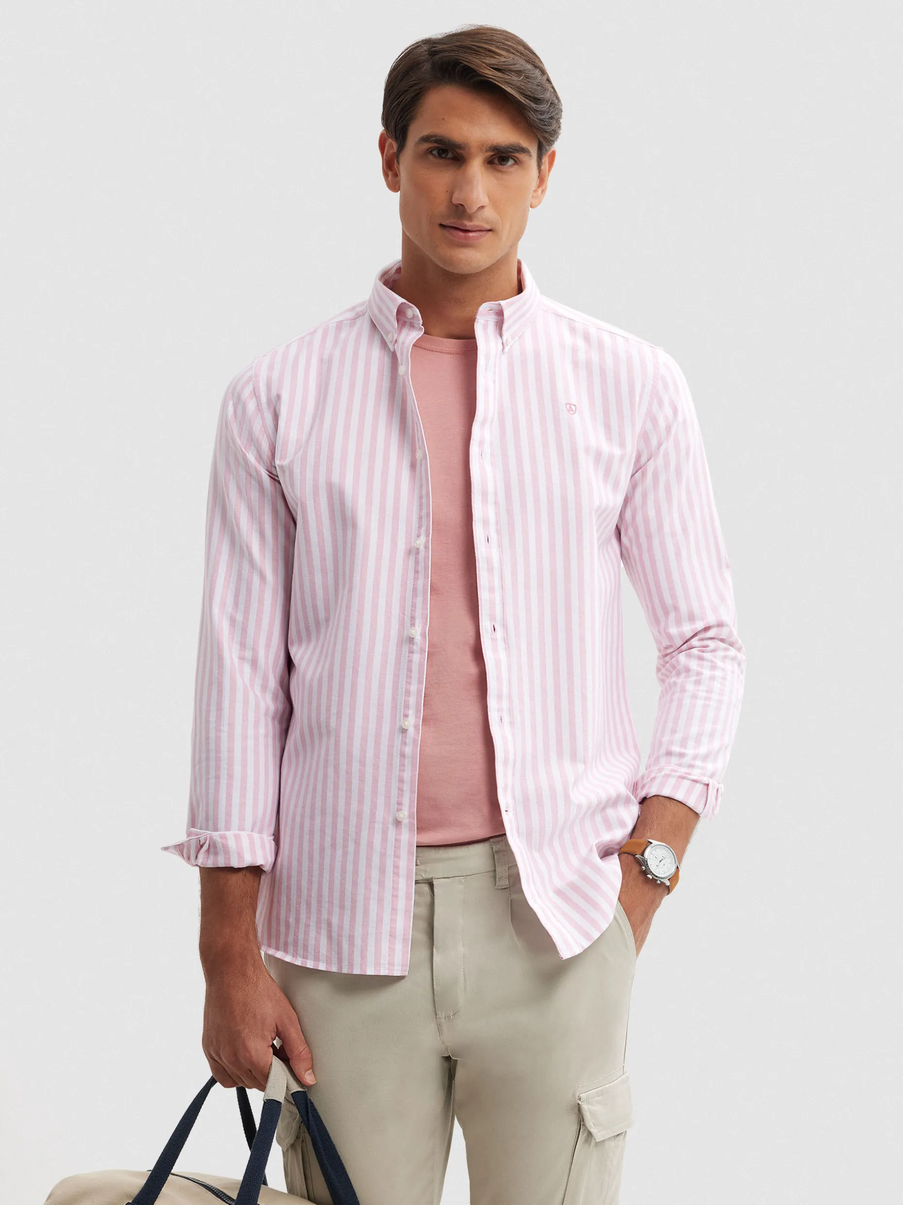 Camicia Elegante Oxford Tinta Tramonto - Alvaro Moreno, Conforto Ottimale a Prezzo Conveniente