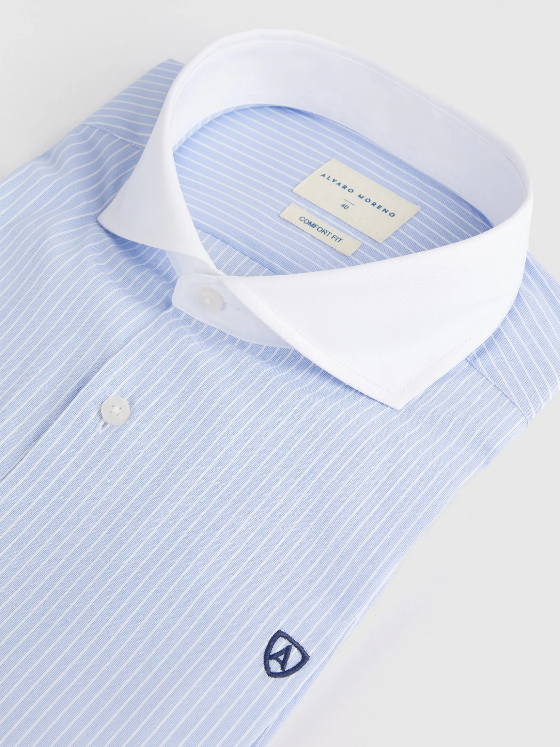 Camicia Uomo a Righe Bianca Alvaro Moreno - Prezzo Conveniente con Stile Classico