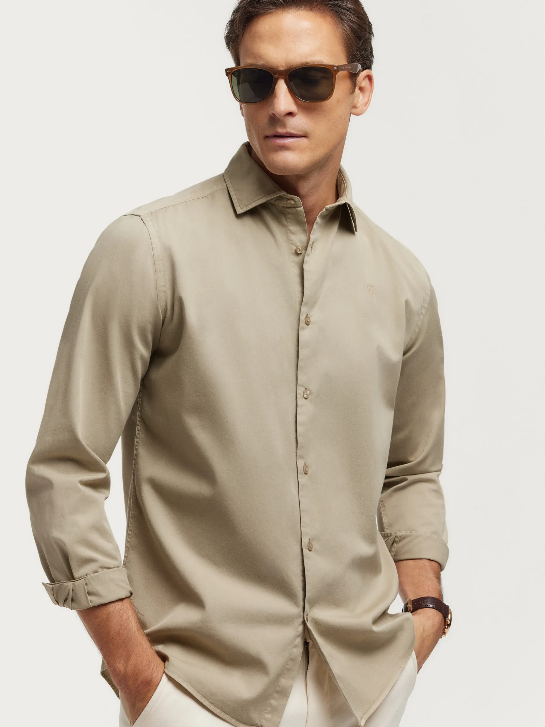 Camicia Elegante in Tessuto Twill con Tintura Artigianale - Collezione Esclusiva Alvaro Moreno