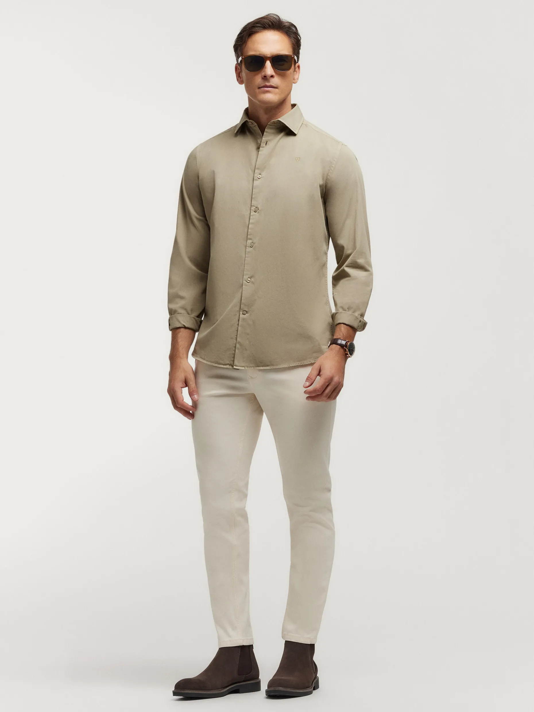 Camicia Elegante in Tessuto Twill con Tintura Artigianale - Collezione Esclusiva Alvaro Moreno