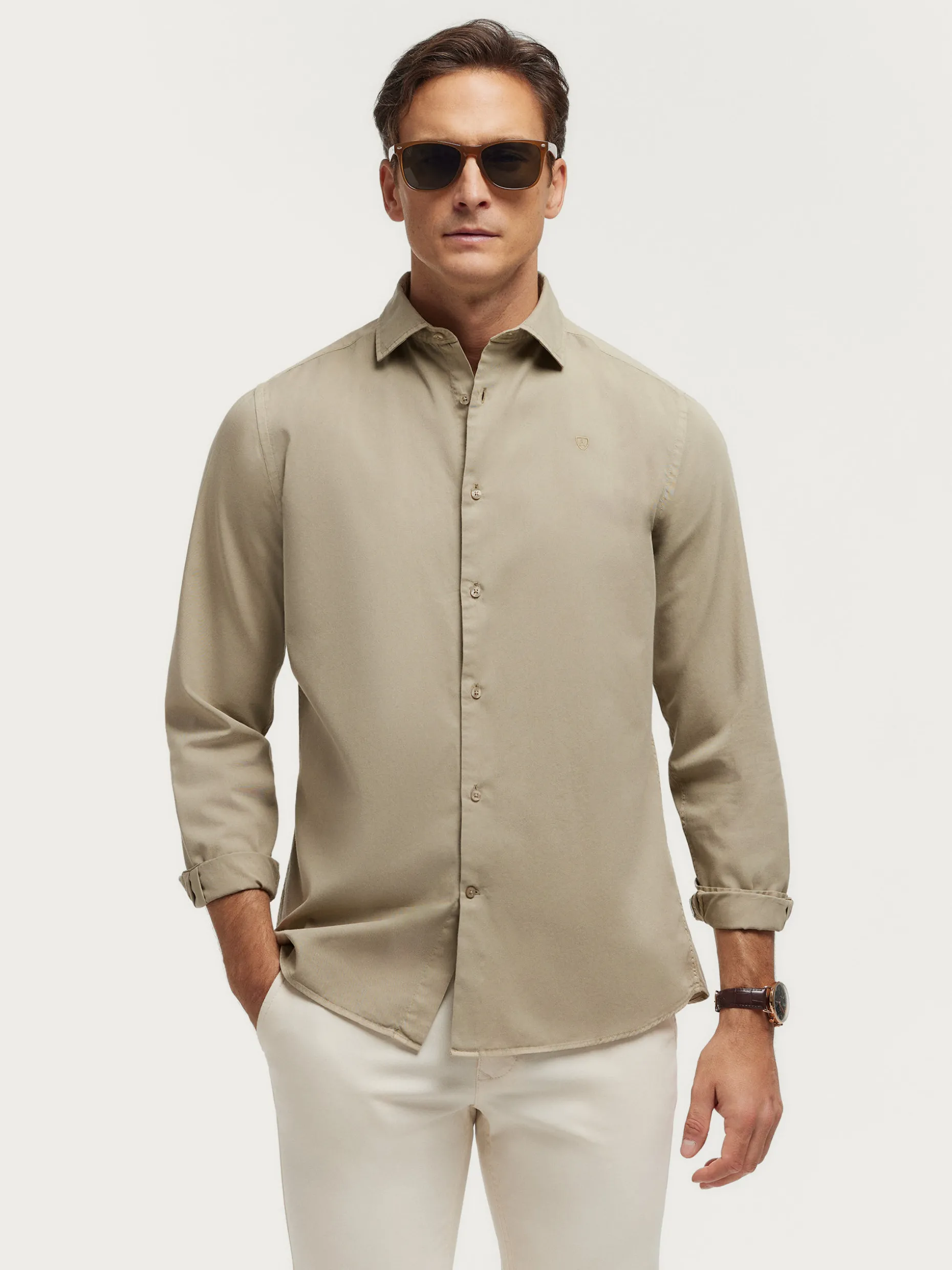 Camicia Elegante in Tessuto Twill con Tintura Artigianale - Collezione Esclusiva Alvaro Moreno