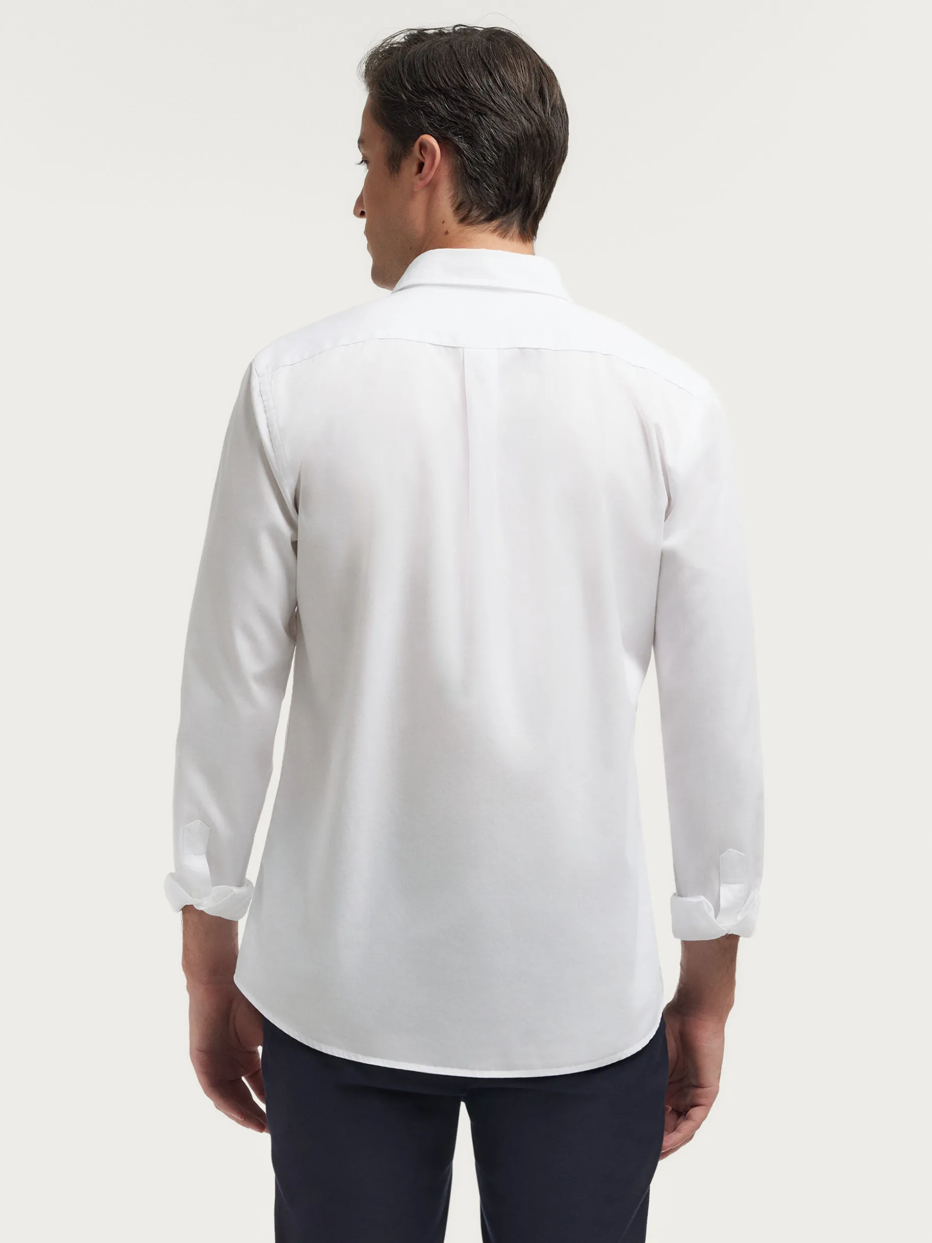 Camicia Classica Uomo in Tessuto Twill Tinto a Mano - Bottega Alvaro Moreno