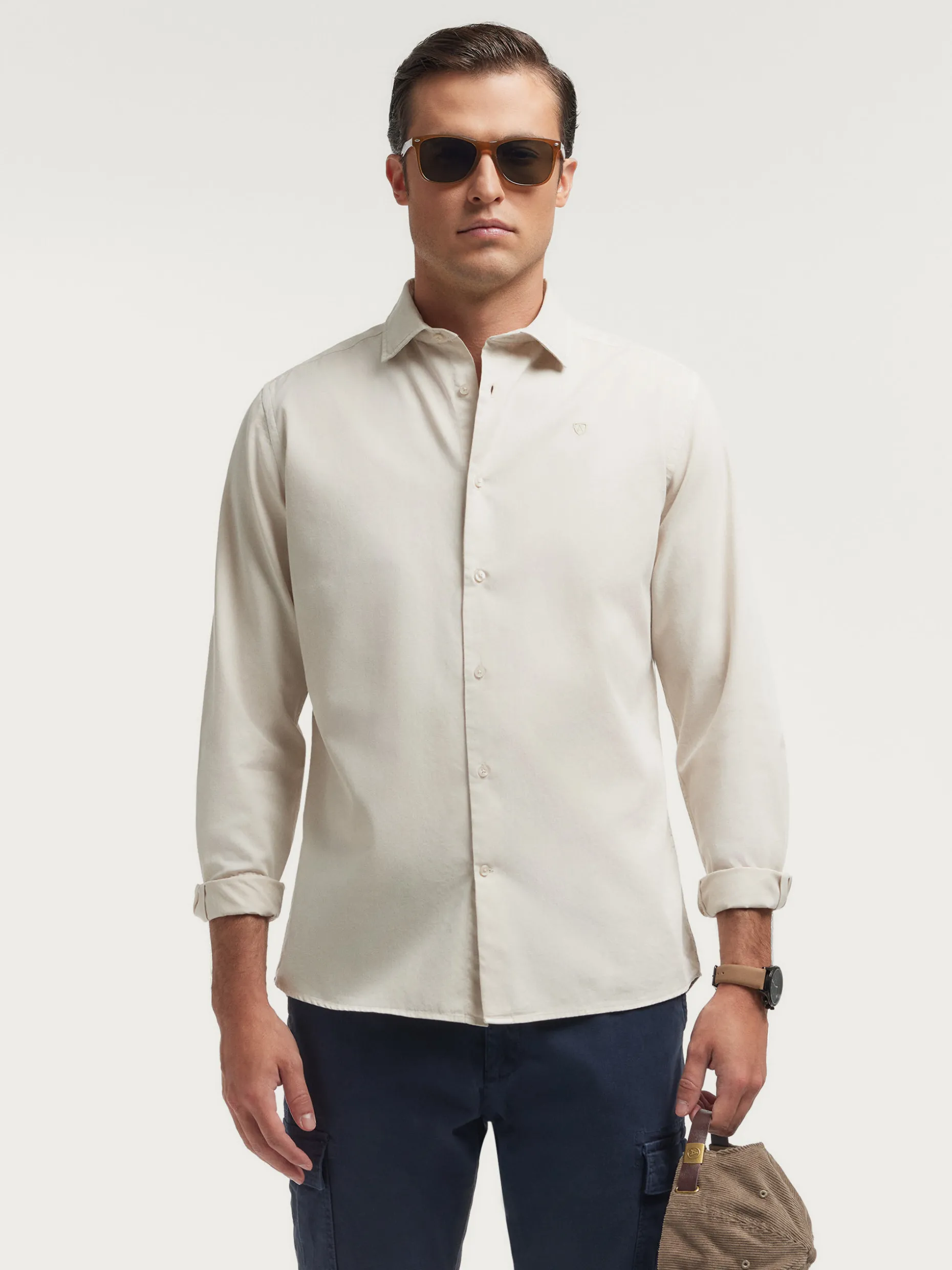 Camicia in Twill Tinta Pigmentata - Alvaro Moreno Collezione Autunno/Inverno 2024