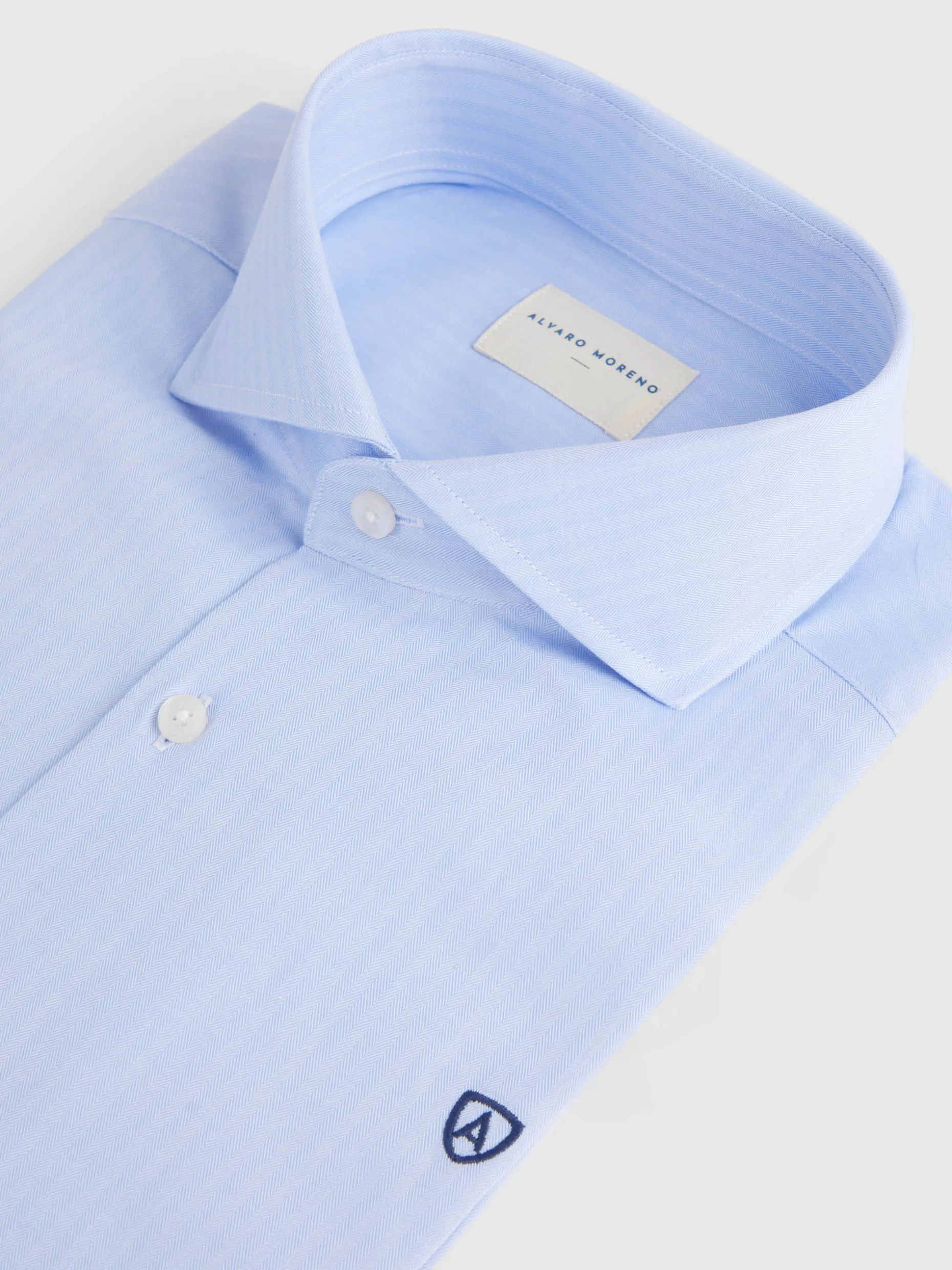 Camicia Uomo Alvaro Moreno in Tessuto Herringbone - Design Elegante con Sconti Esclusivi
