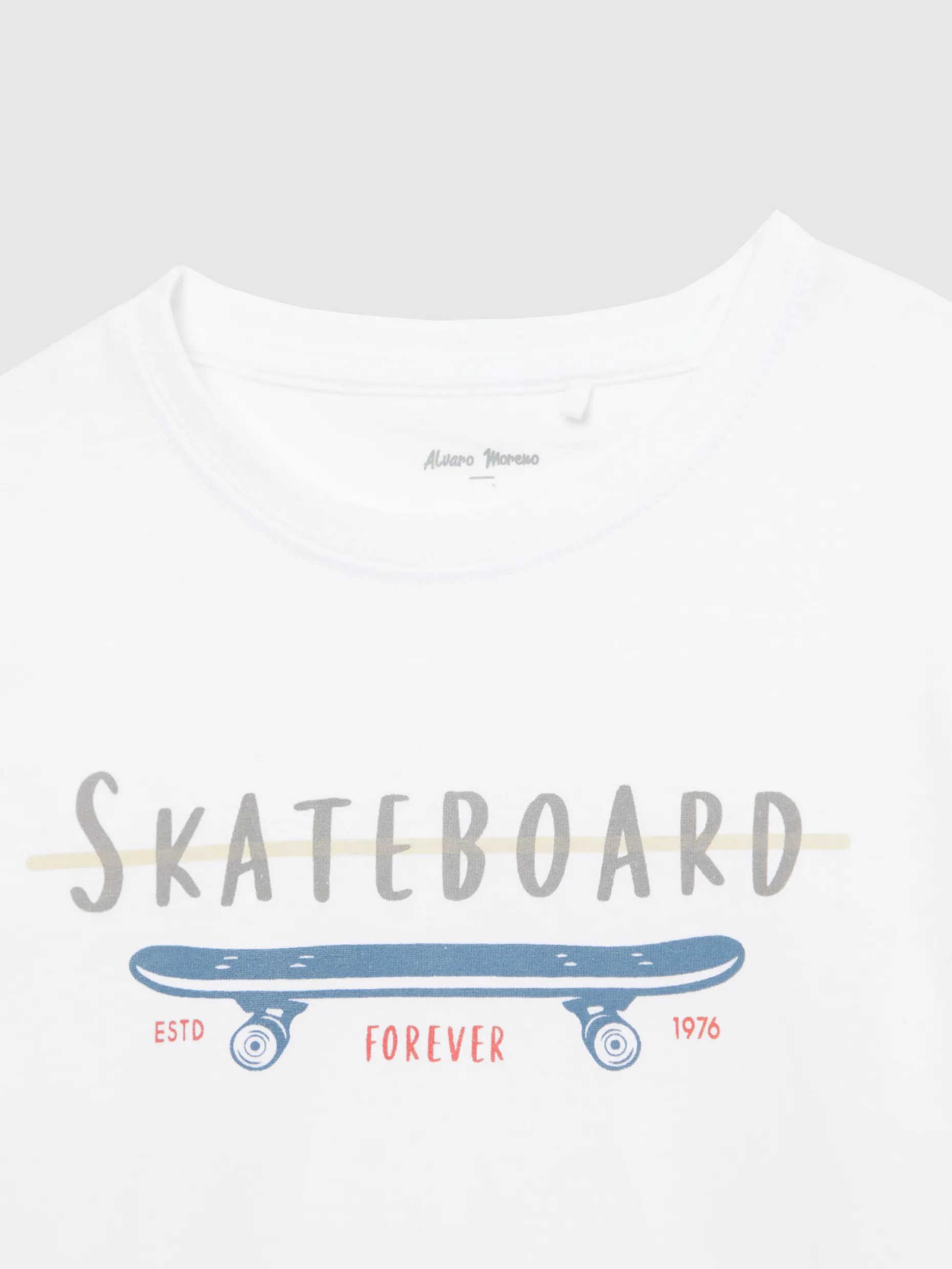 Maglietta Skateboard per Ragazzi con Stampa Grafica - Sconto Alvaro Moreno in Edizione Limitata