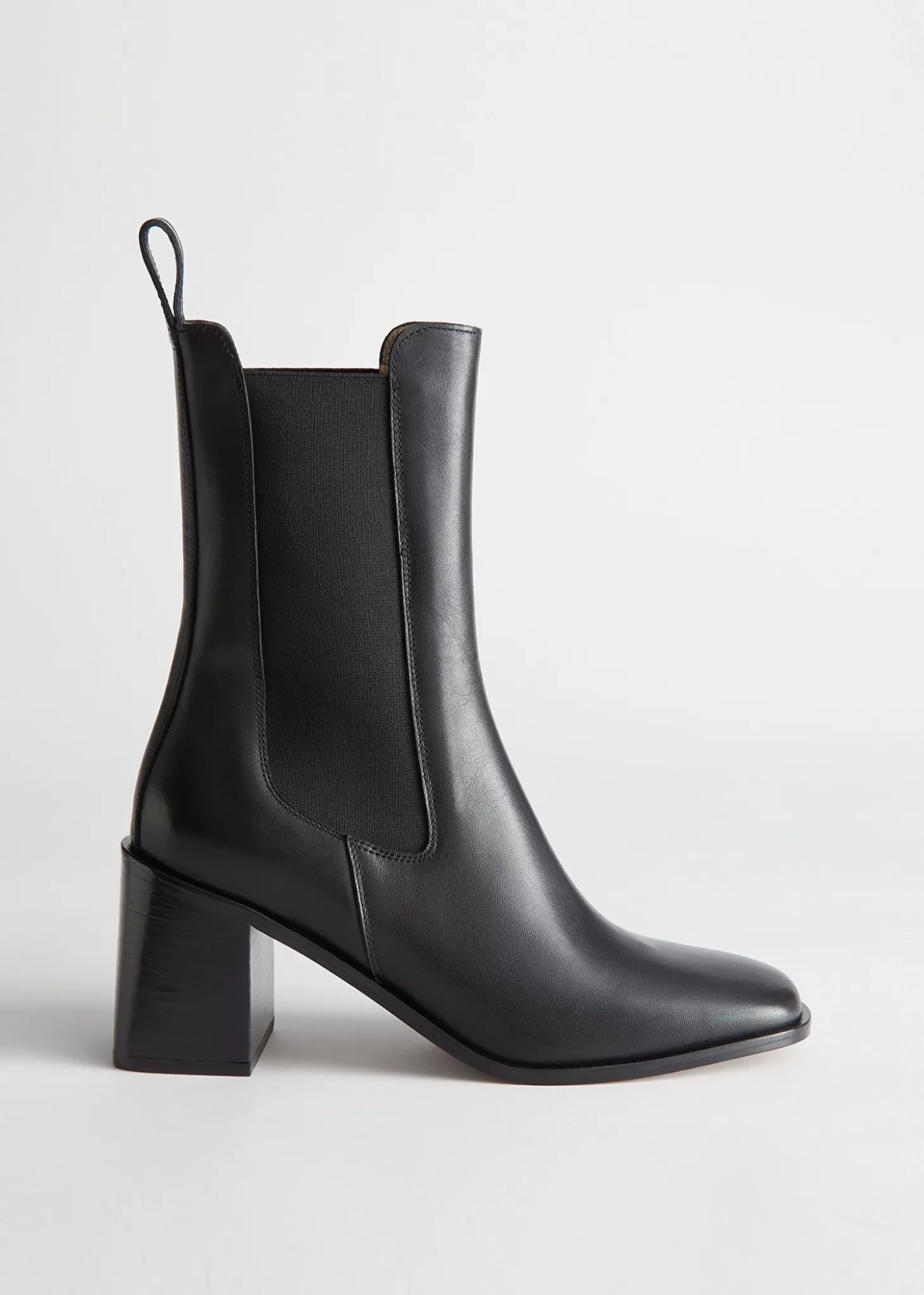 Stivaletti Chelsea in Pelle con Tacco di Hot & Other Stories - Nero Sofisticato