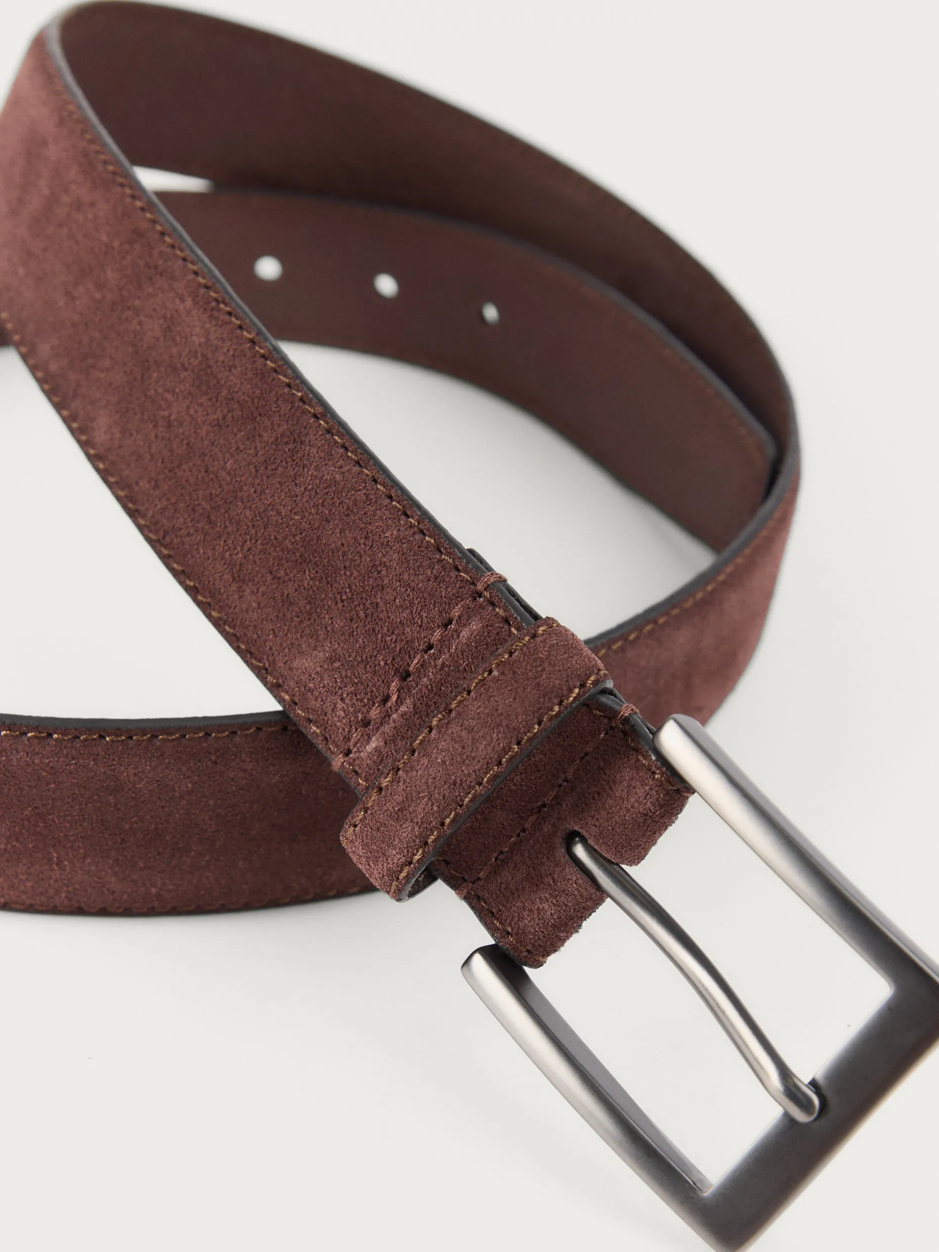 Cintura Elegante in Pelle Scamosciata Marrone Classico | Accessorio Moda Da Uomo | Alvaro Moreno